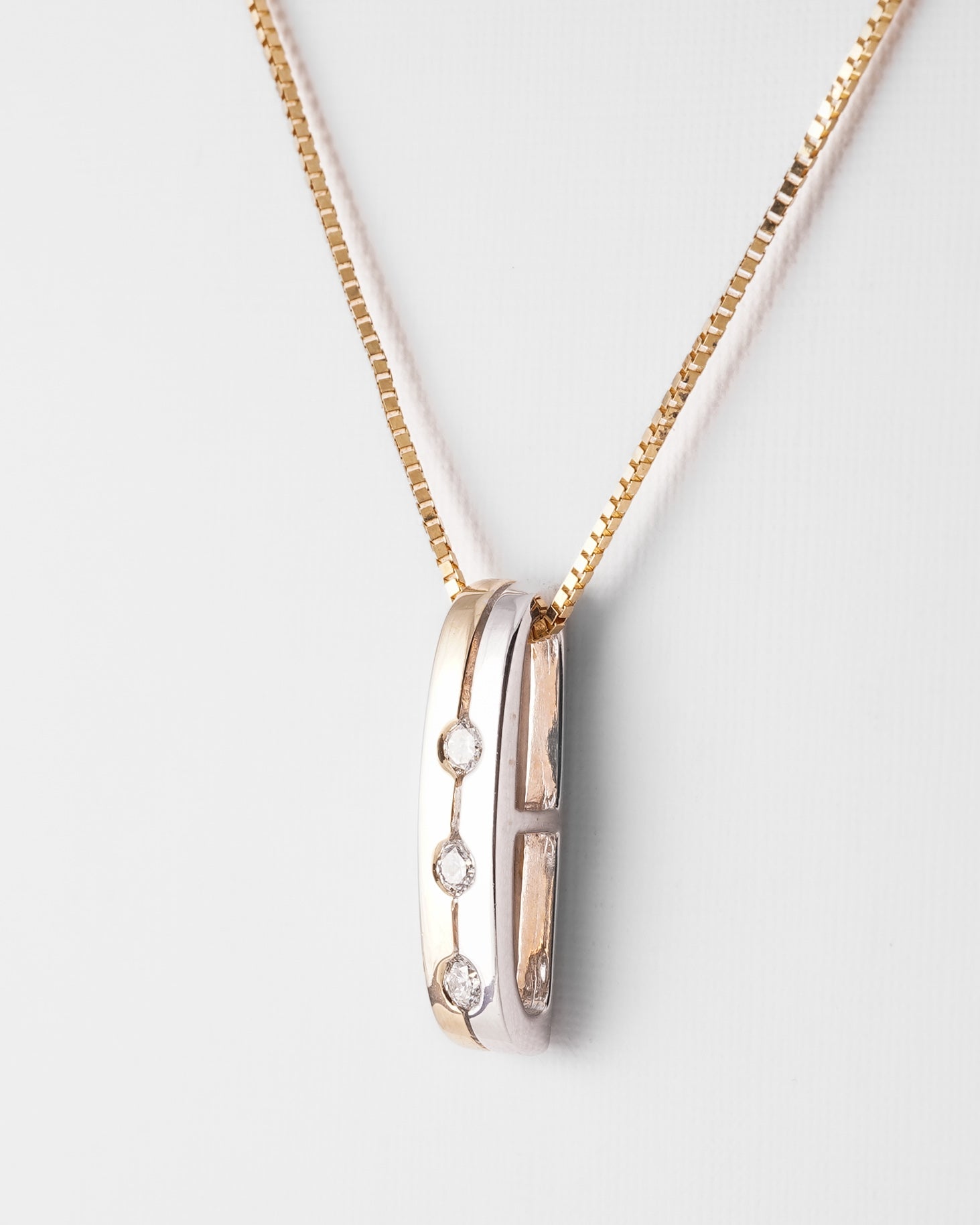 Nerina | 14K White & Yellow Gold Diamonds (0.09ct) Pendant