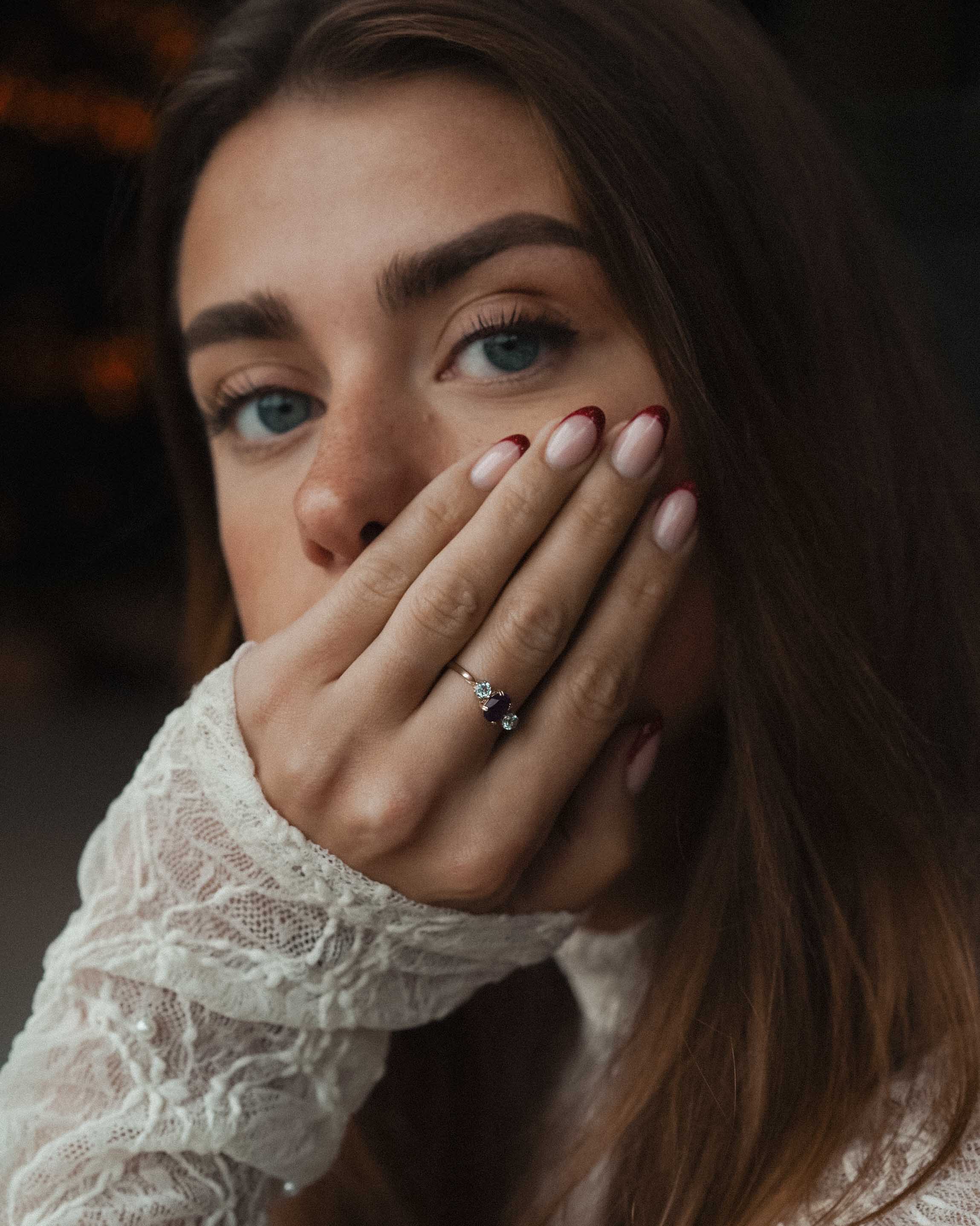 Nara | Vintage Amethyst and Blue Topaz Cluster Ring