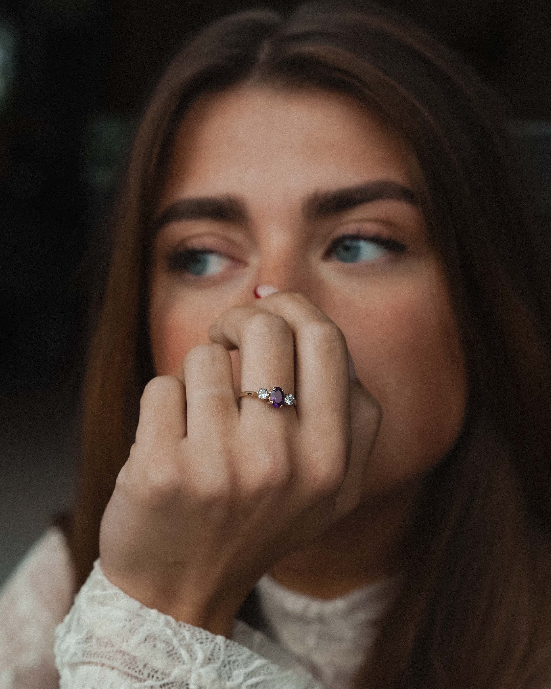 Nara | Vintage Amethyst and Blue Topaz Cluster Ring