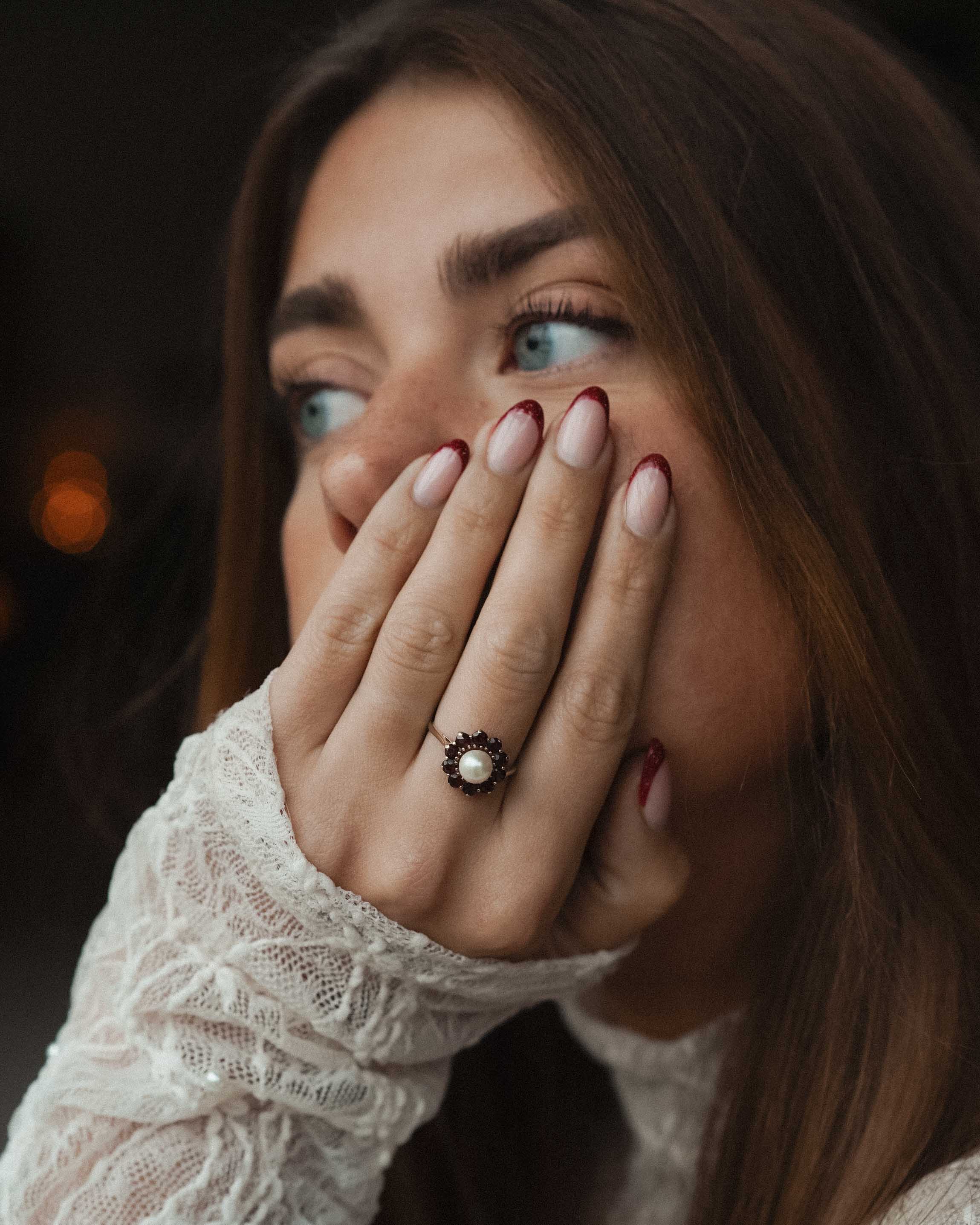 Feliora | Vintage Garnet and Pearl Ring