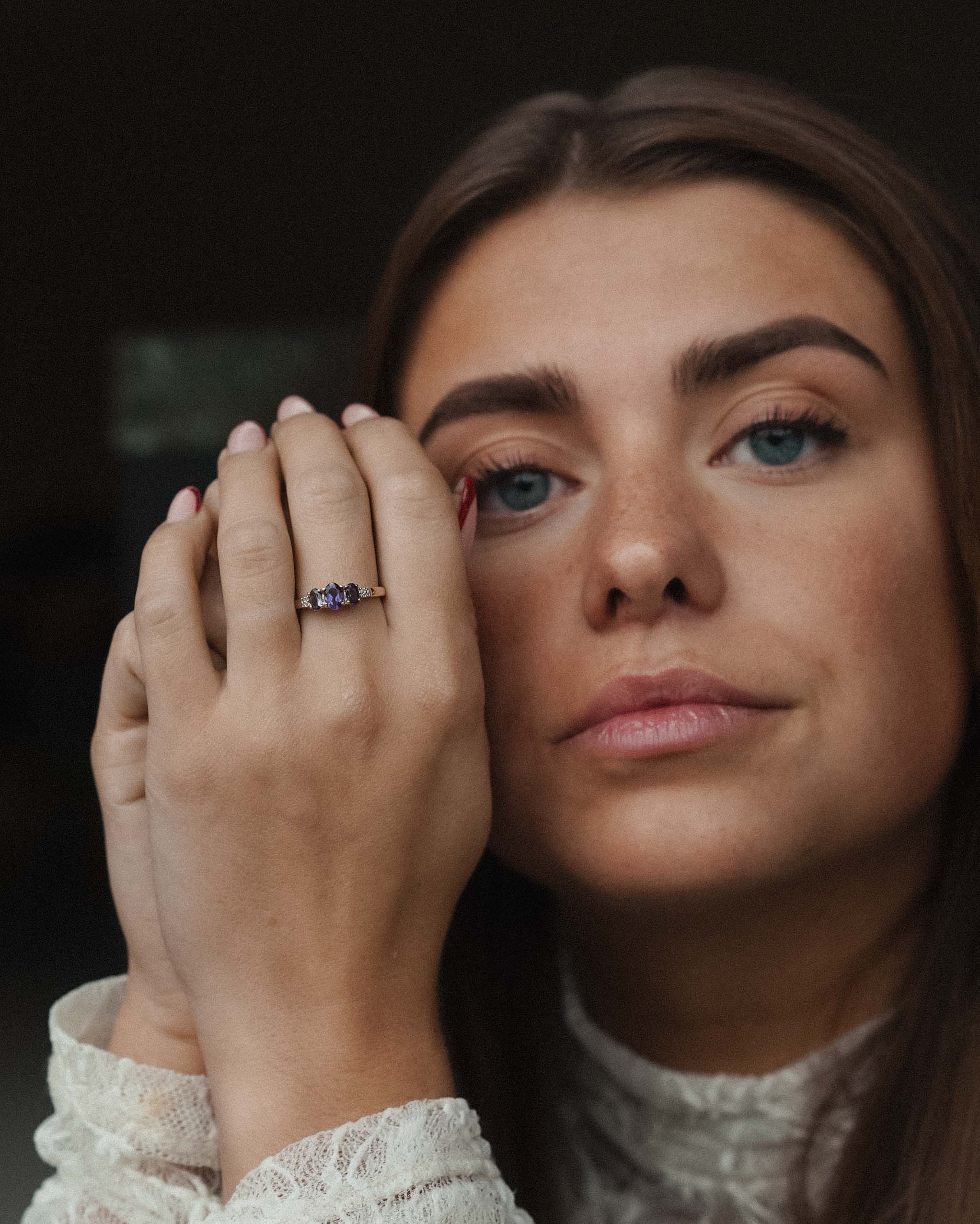 Lestine | Vintage Amethyst and Diamond Cluster Ring