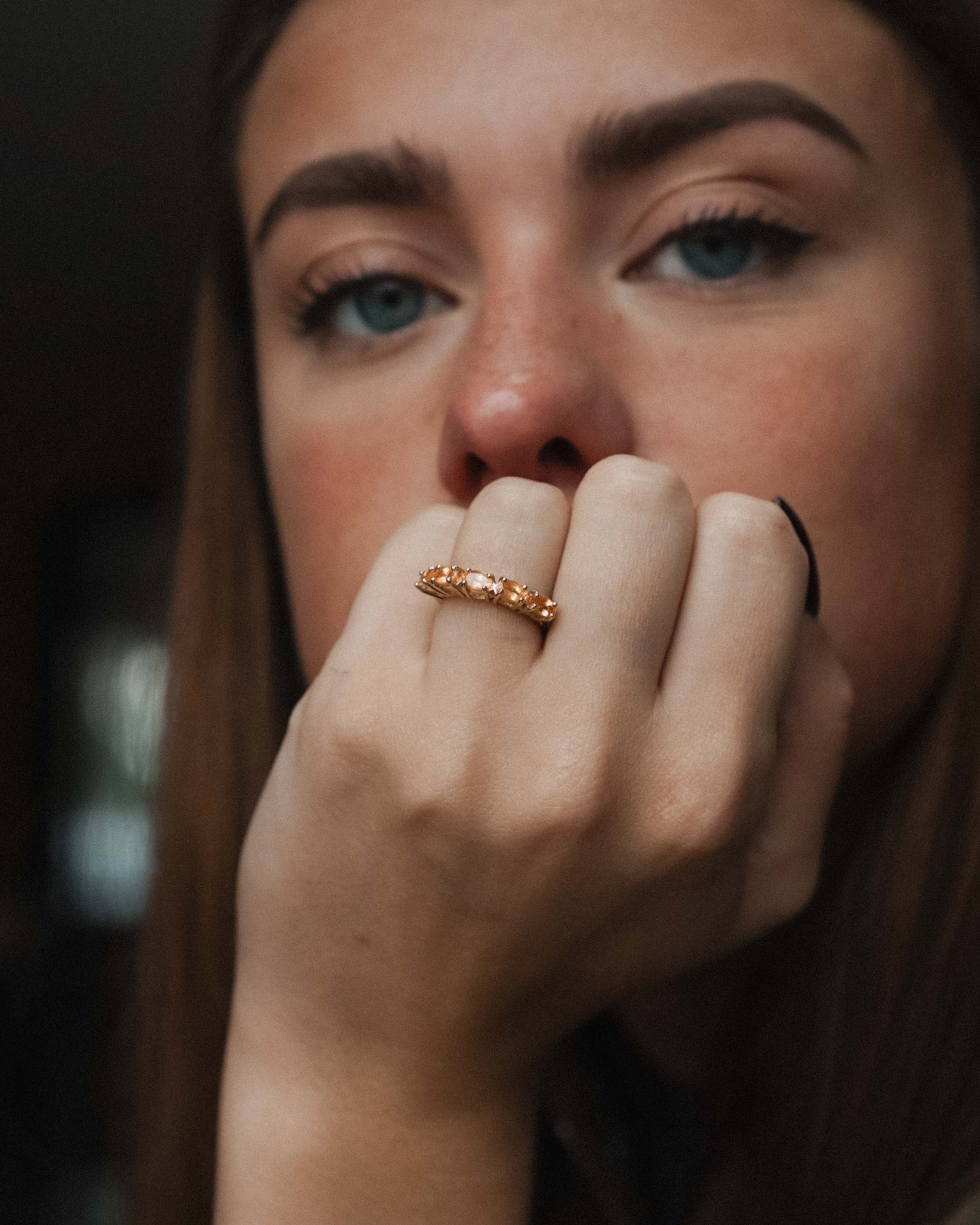 Oralyne | Vintage Oranje Saffier Dress Ring