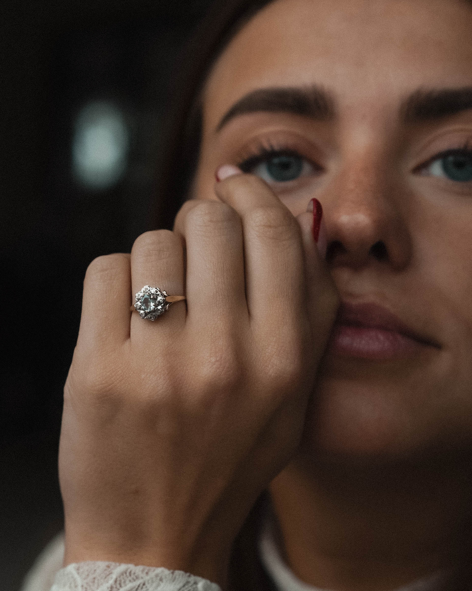 Alora | Vintage Topaz and Diamond Cluster Ring