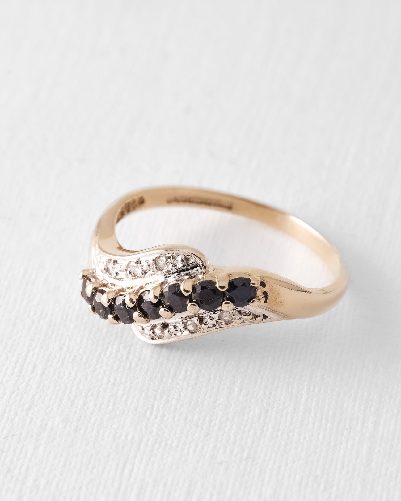 (05-03) Celestine | Vintage Saffier & Diamant Ring - Menina Amsterdam