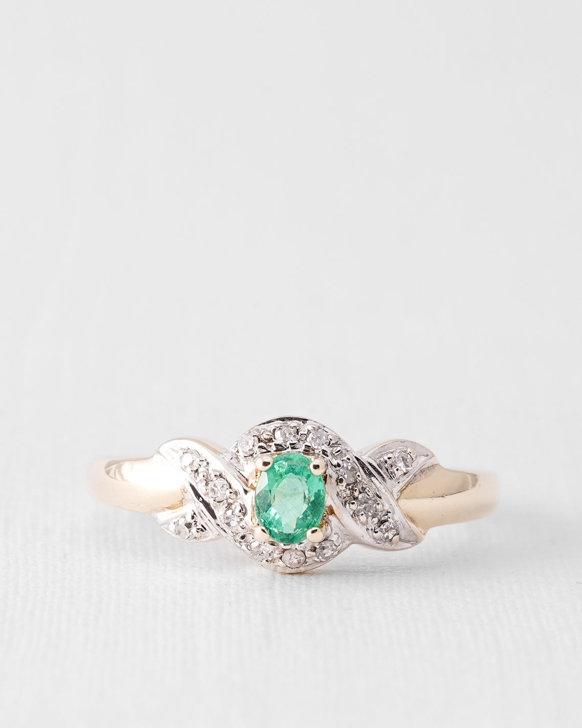 Elle | Vintage Emerald and Diamond Ring