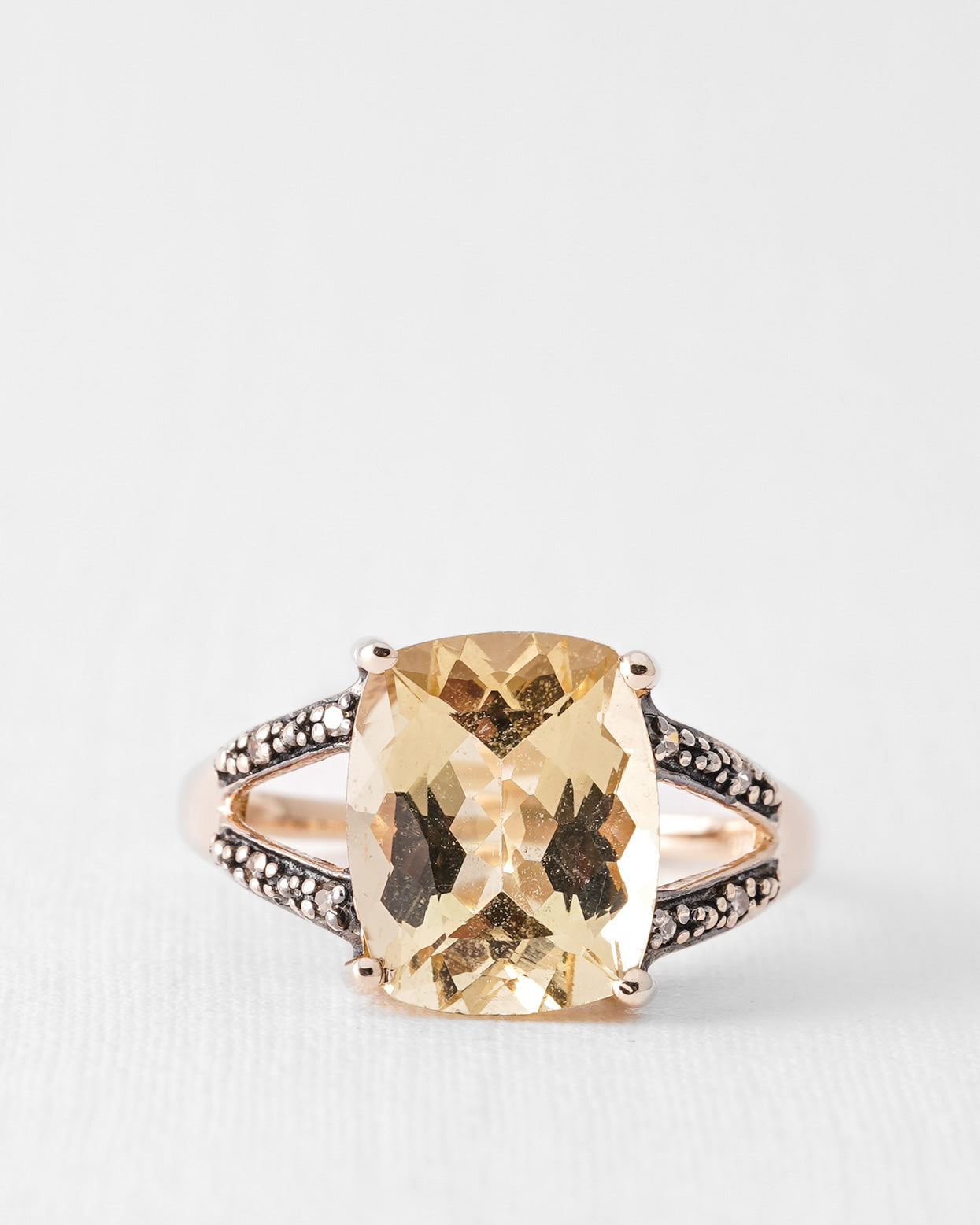 Cira | Vintage Citrine and Diamond Dress Ring