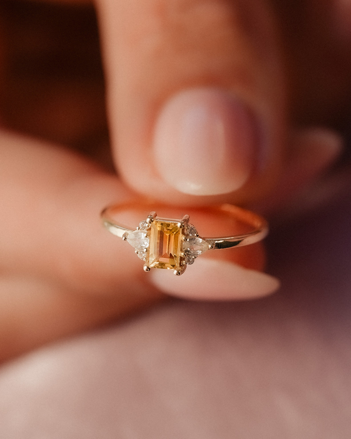 Noa | Citrien & Diamant Ring