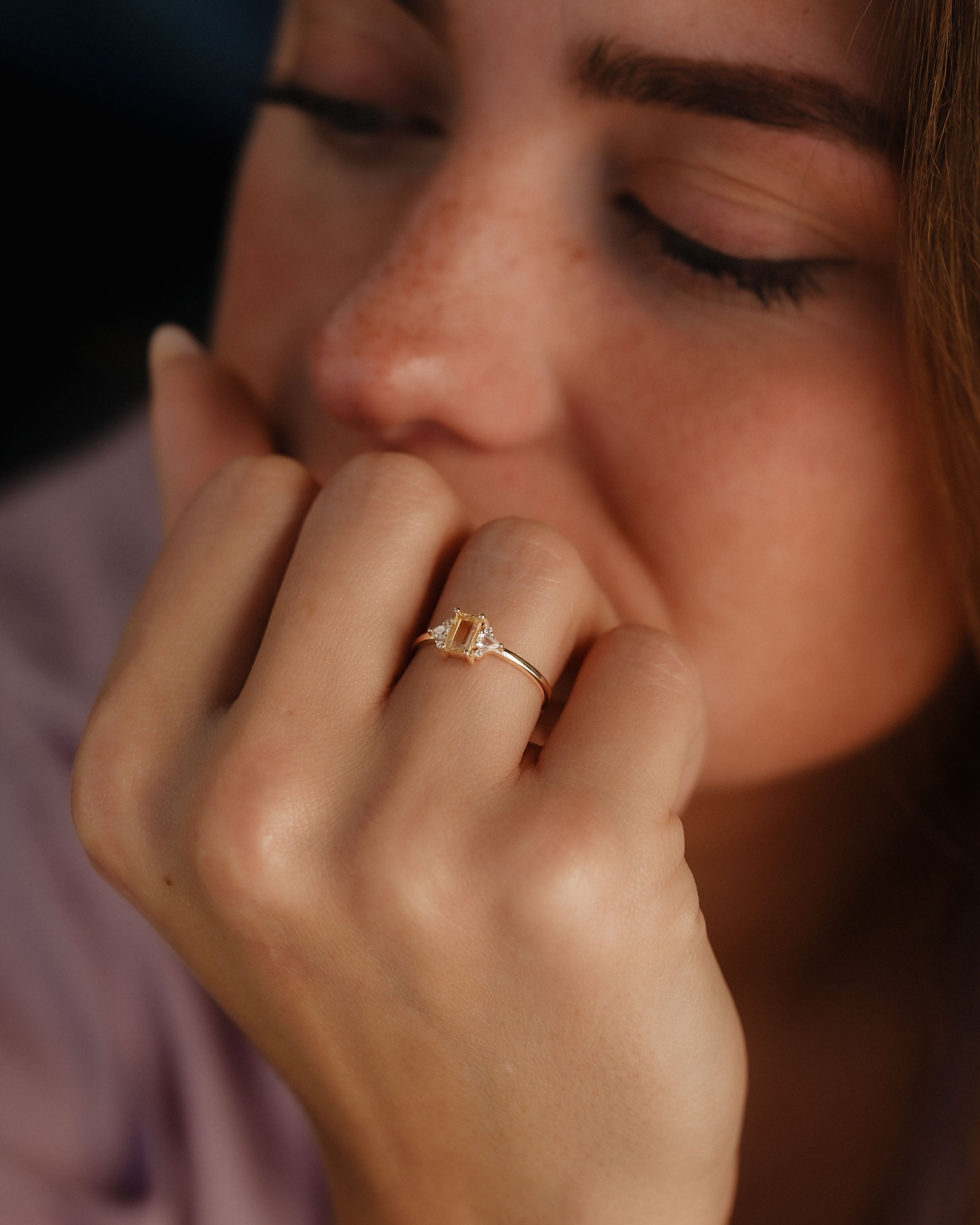 Noa | Citrien & Diamant Ring