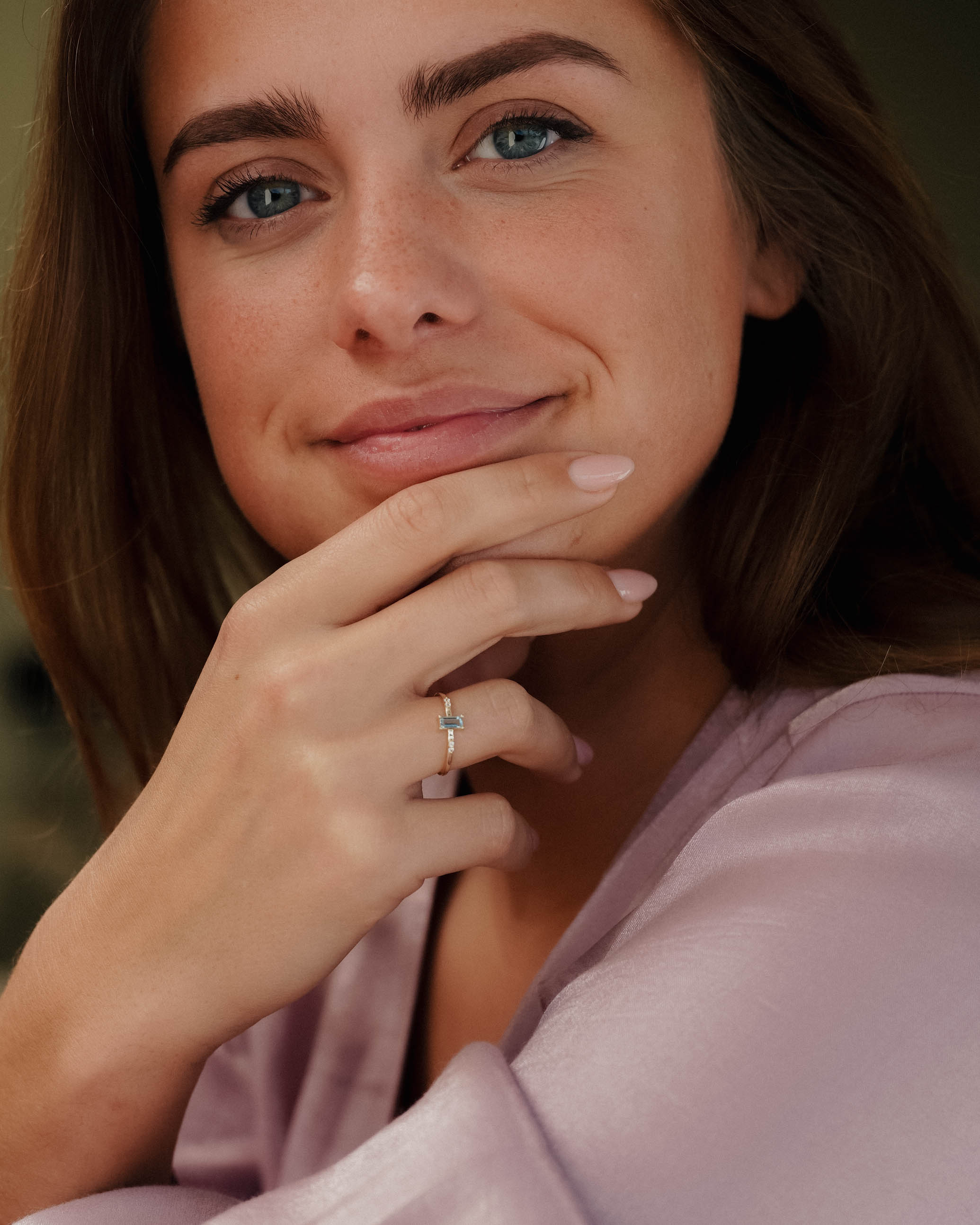 Nova | Aquamarijn Baguette & Diamant Ring