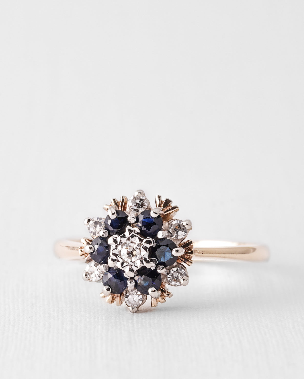 Vaela | Vintage Sapphire and Diamond Cluster Ring