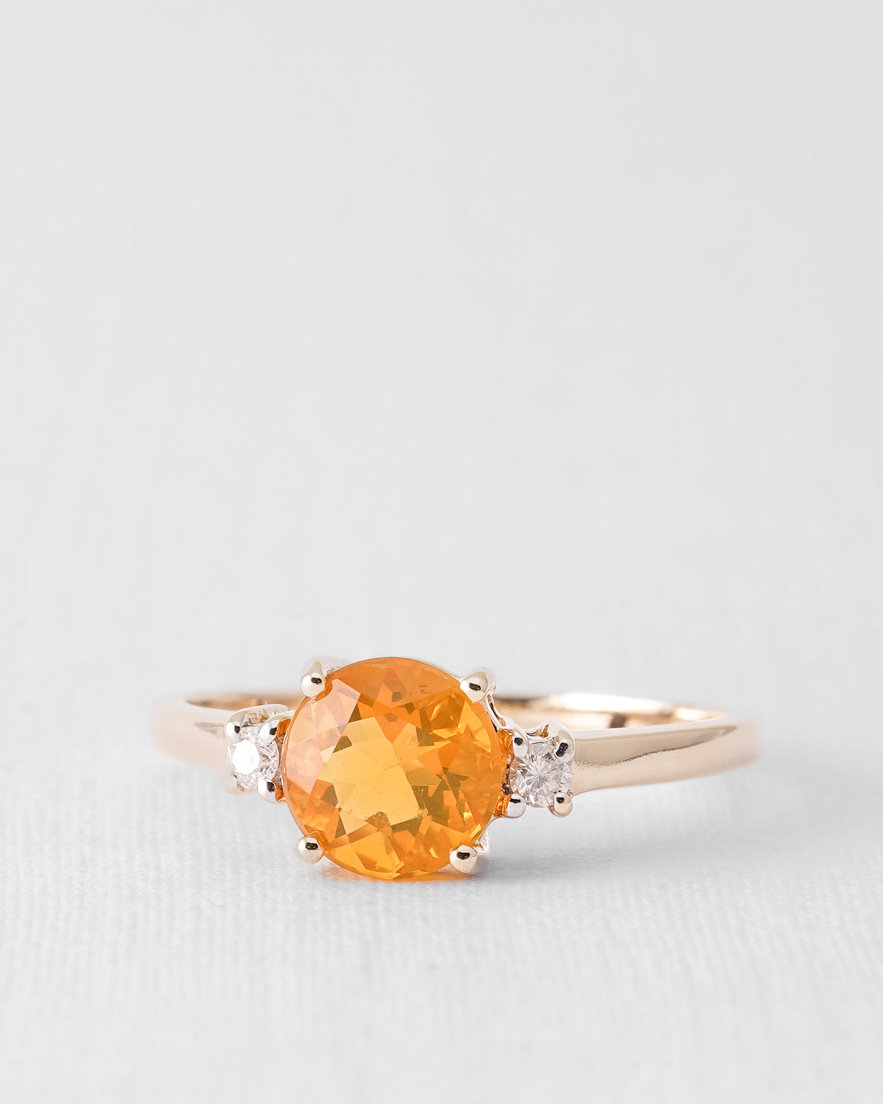 Aravelle | Vintage Fire Opal and Diamond Cluster Ring