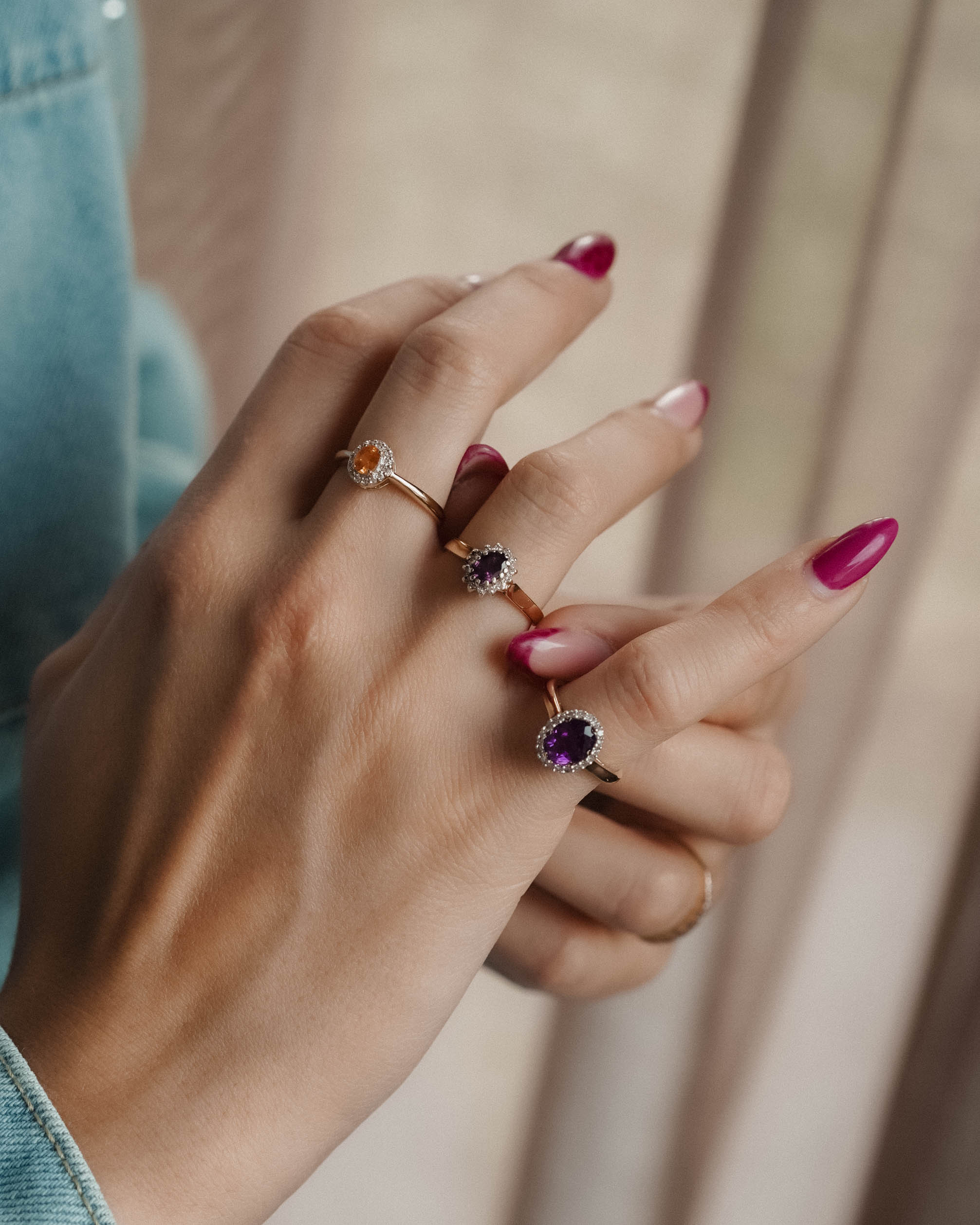 Rosalinde | Vintage Robijn & Diamant Cluster Ring