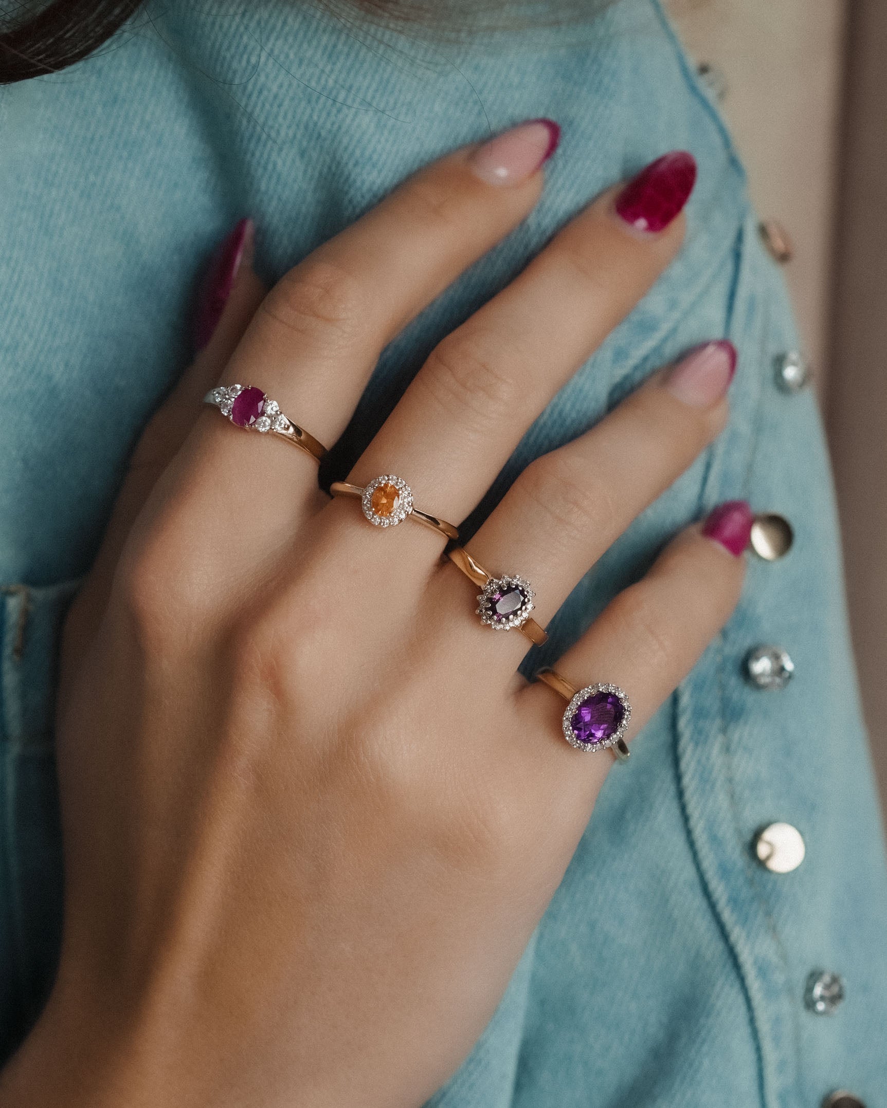 Florence | Vintage Amethist & Diamant Ring