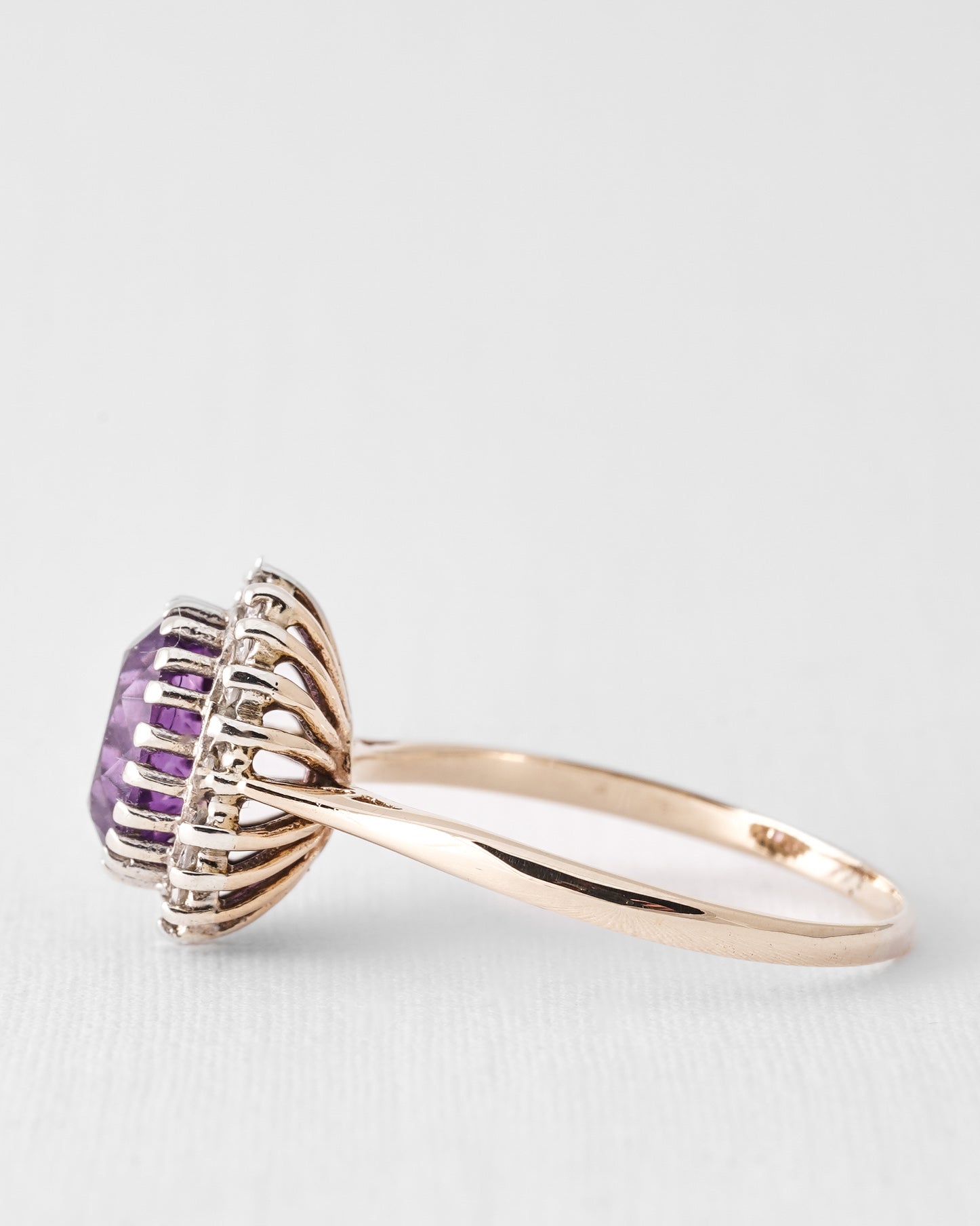 Yara | Vintage Amethyst and Diamond Cluster Ring