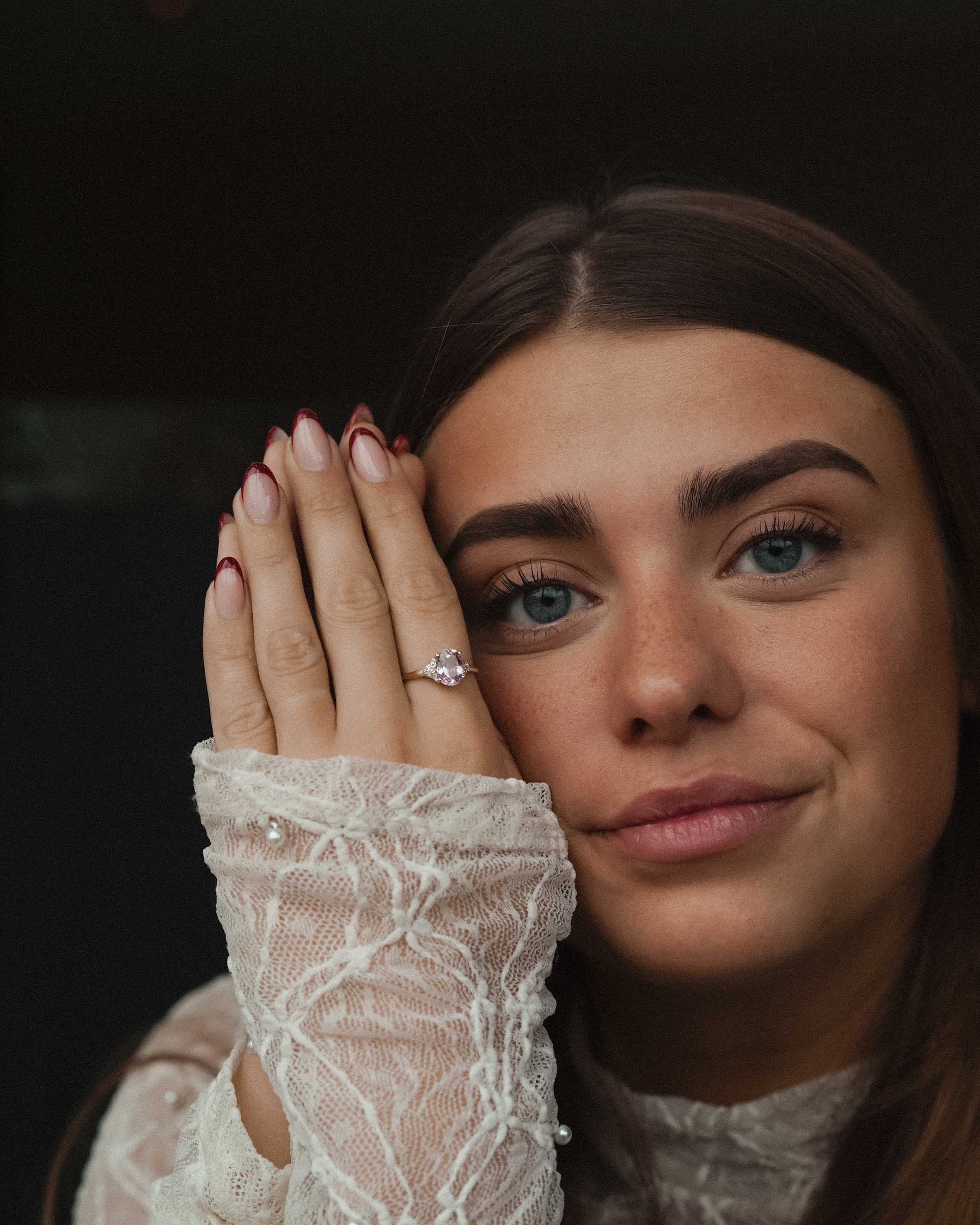 Lunara | Vintage Kunzite and Diamond Ring