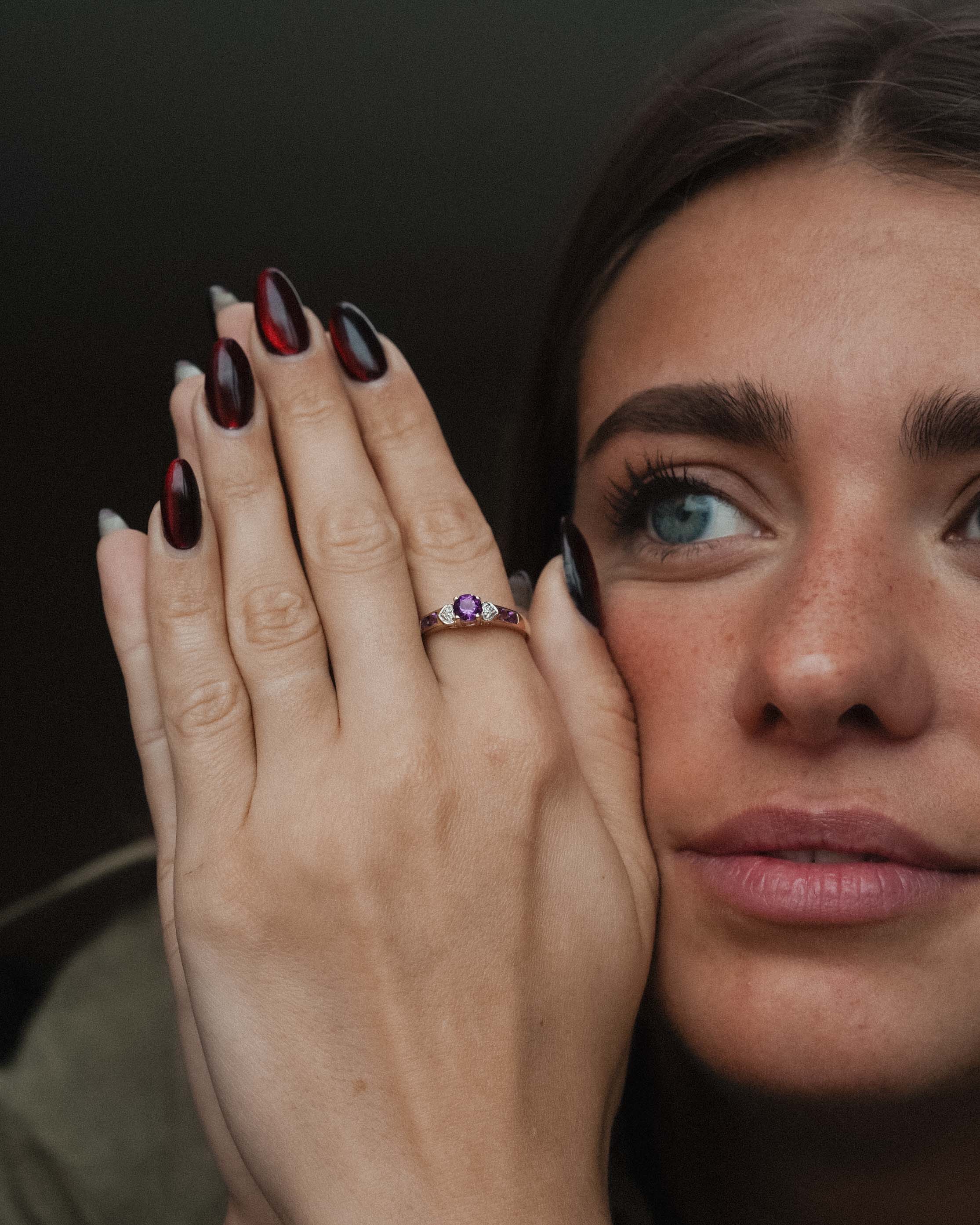 Thysa | Vintage Amethist & Diamant Details Ring