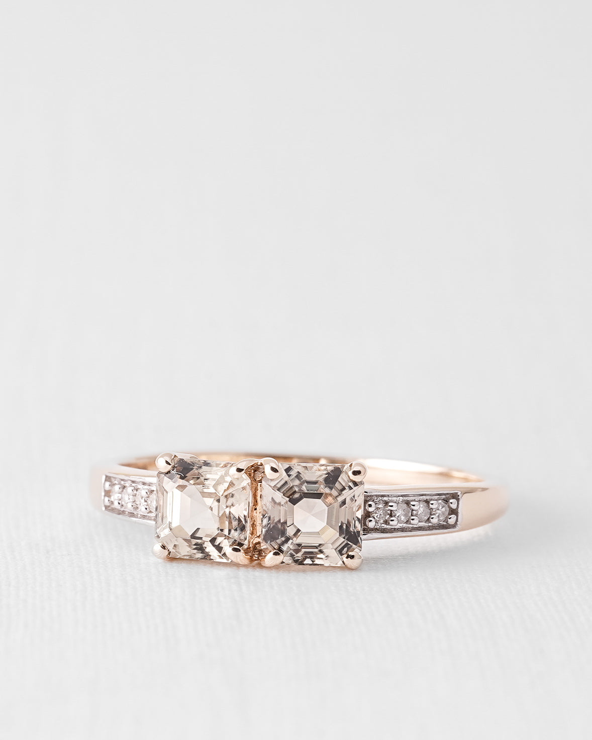 Caralune | Vintage Quartz and Diamond Solitaire Ring
