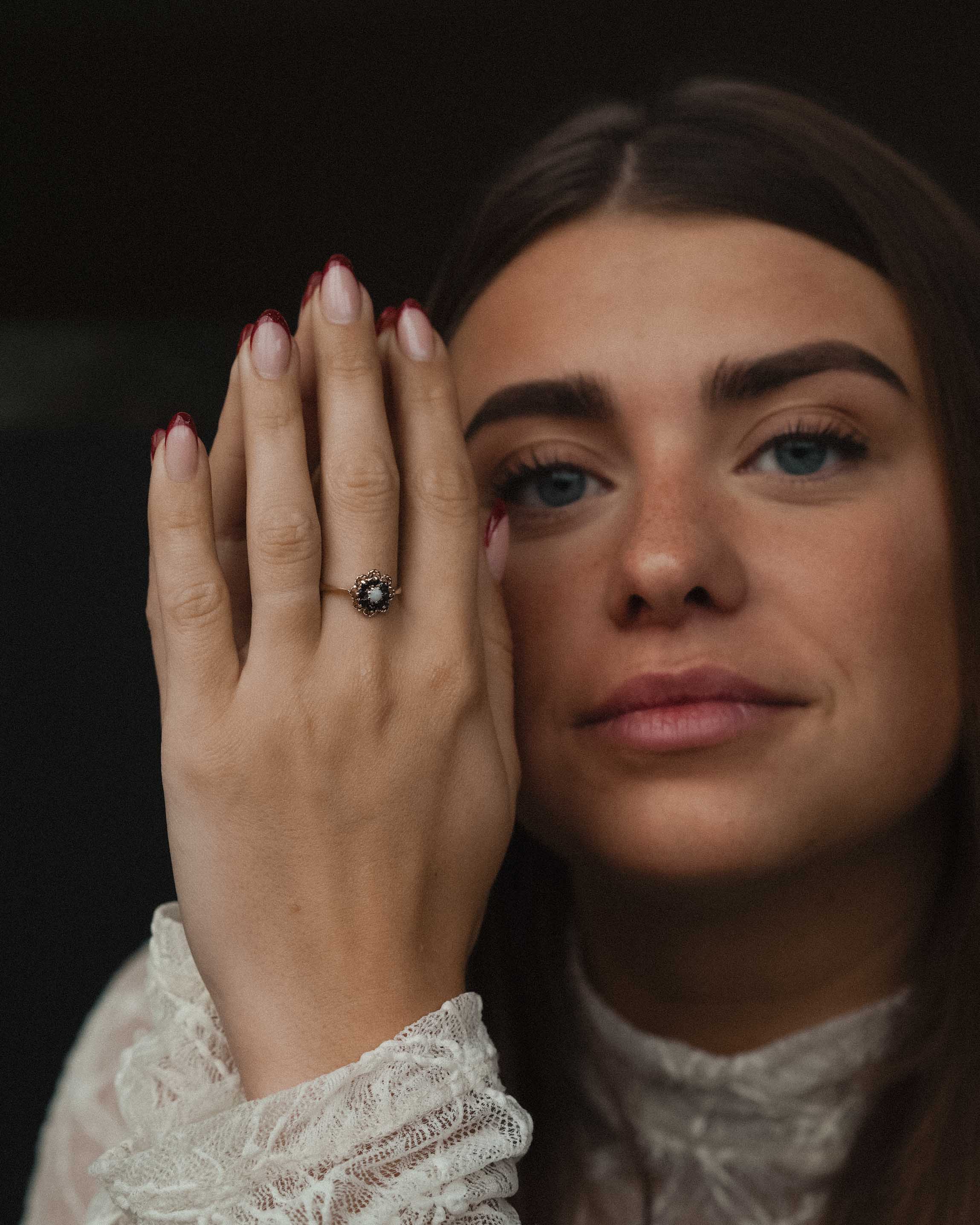 Auralie | Vintage Opal and Sapphire Ring