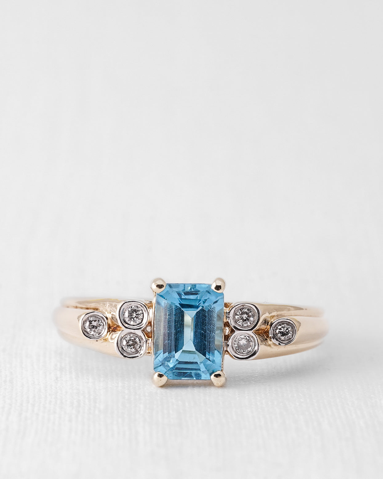 Elin | Vintage Topaz and Diamond Solitaire Ring