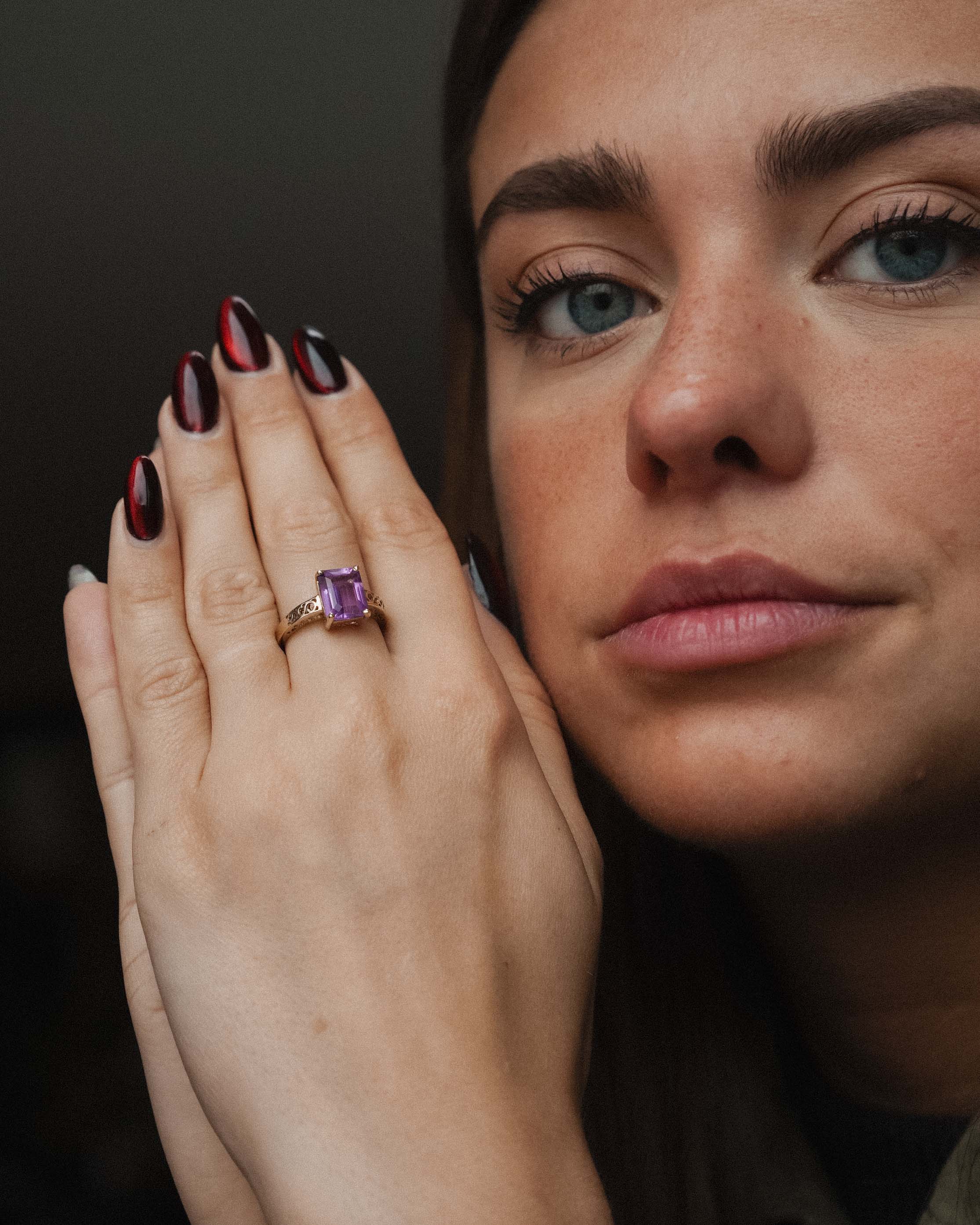 Ameria | Vintage Amethist Solitaire Ring