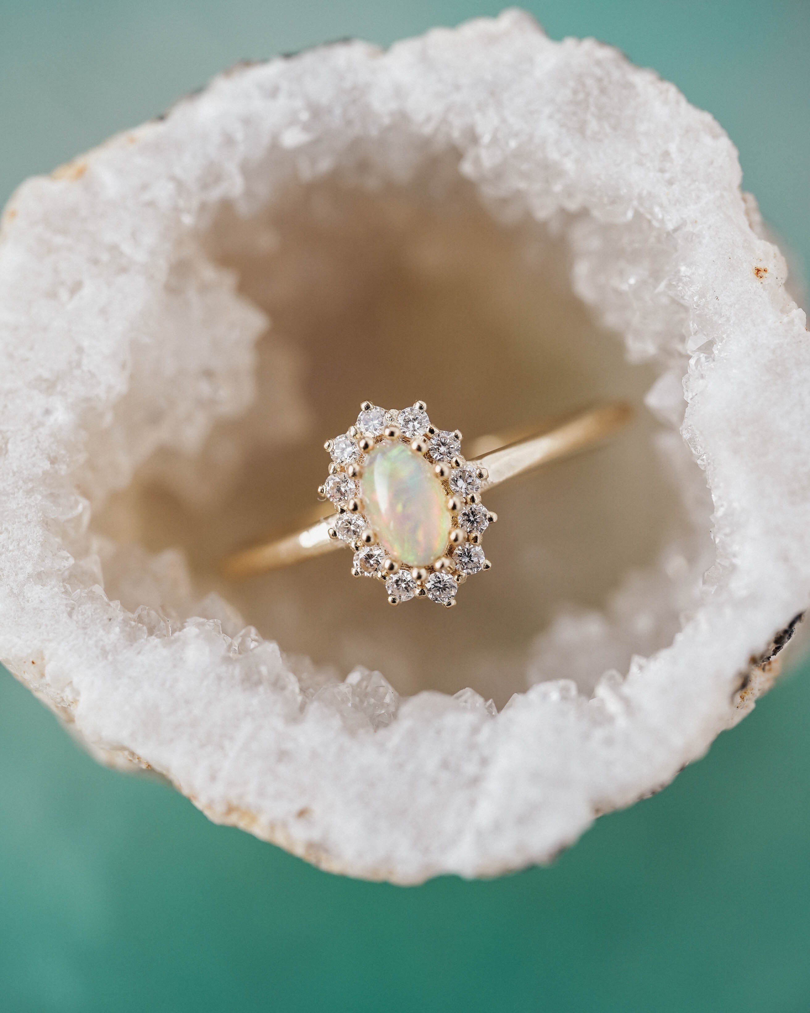 Chloe | Opaal & Diamant Cluster Ring