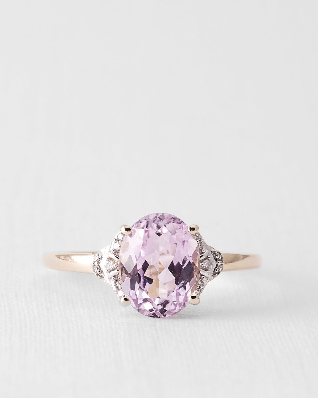 Lunara | Vintage Kunzite and Diamond Ring