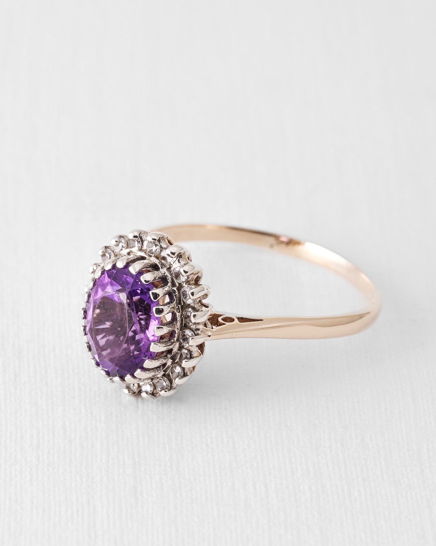 Yara | Vintage Amethyst and Diamond Cluster Ring
