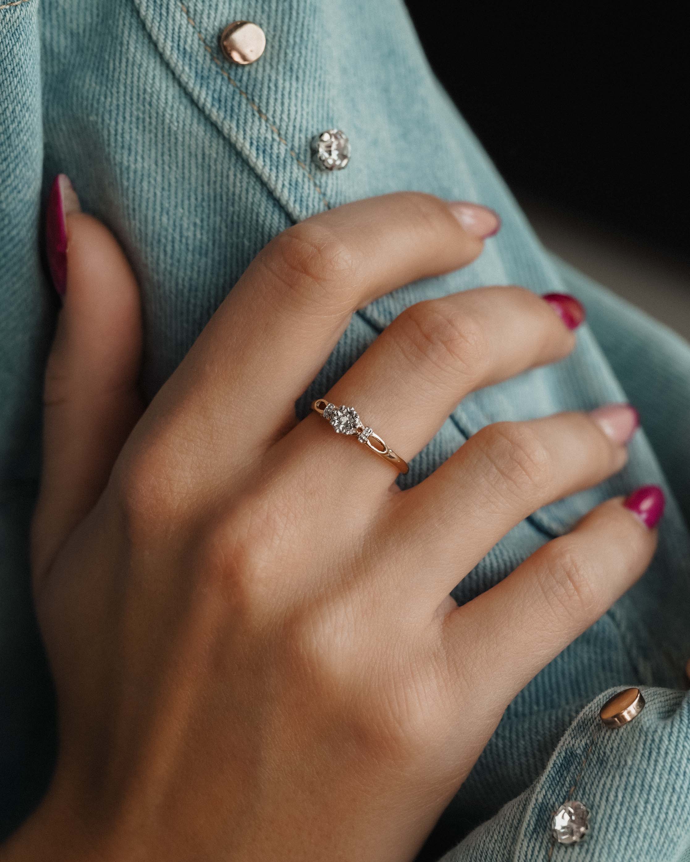 (05-03) Elowen | Vintage Diamant Solitaire Ring - Menina Amsterdam