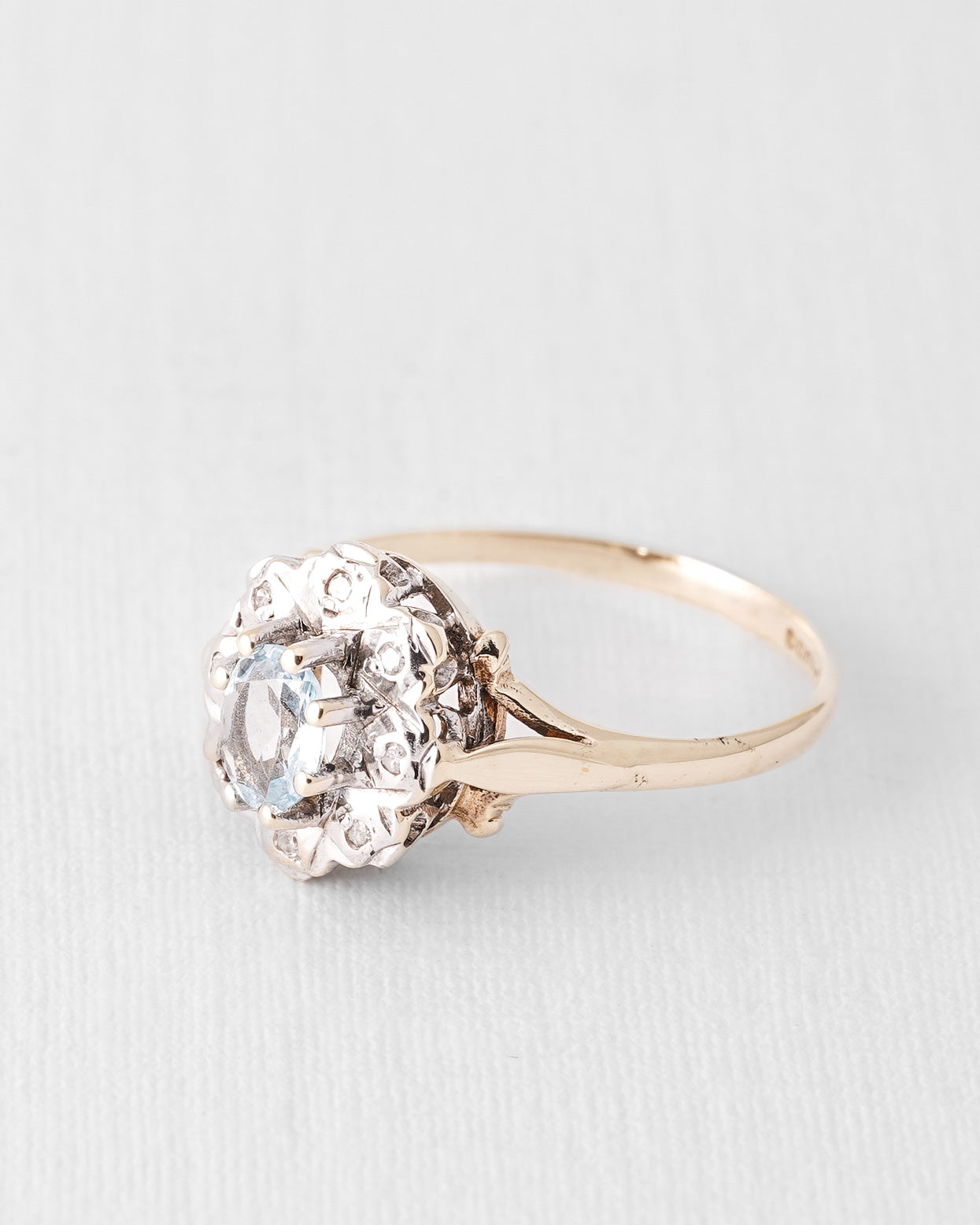 Alora | Vintage Topaz and Diamond Cluster Ring