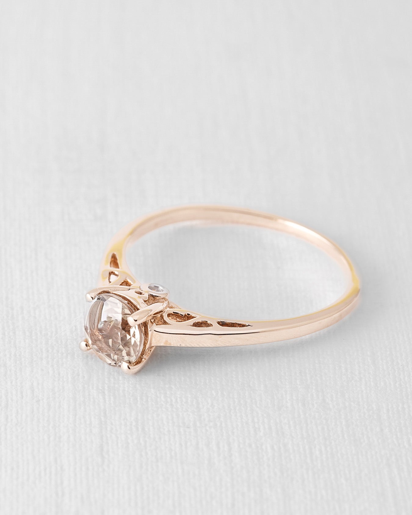 Sylven | Vintage Quartz Solitaire and Diamond Detail Ring