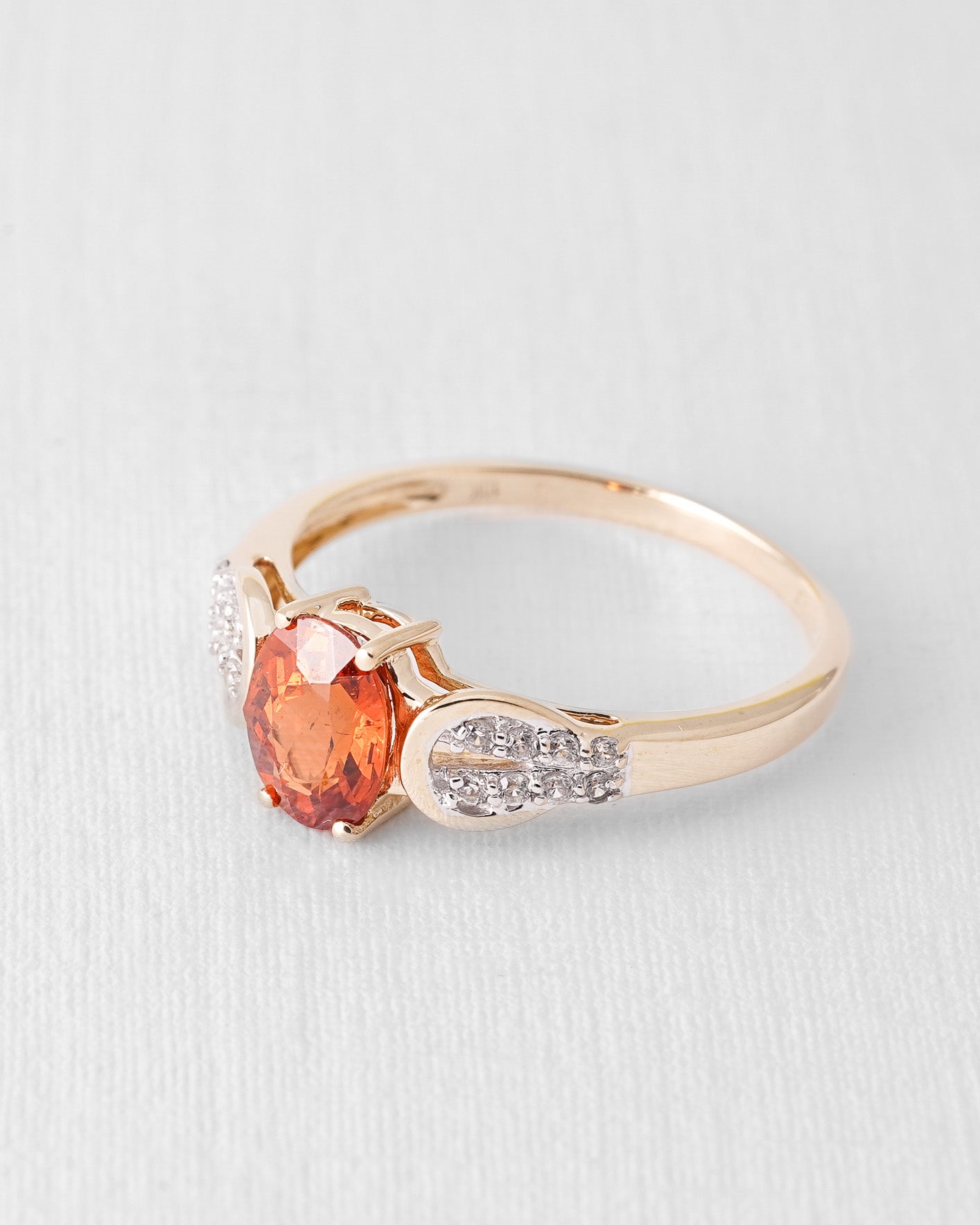 Alira | Vintage Citrine and White Sapphire Cluster Ring