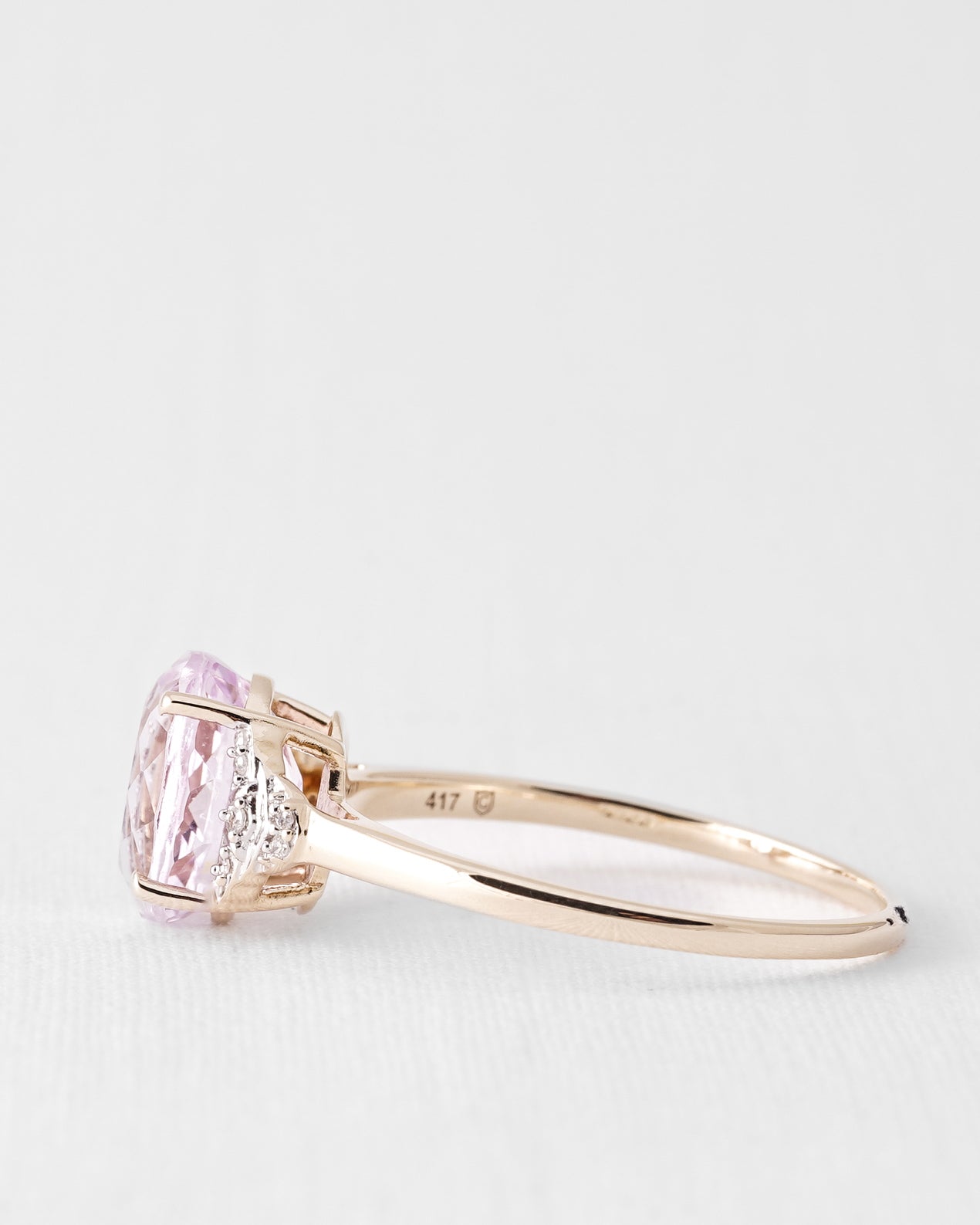 Lunara | Vintage Kunzite and Diamond Ring