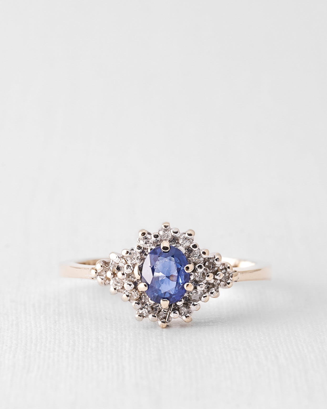 Lina | Vintage Sapphire and Diamond Cluster Ring