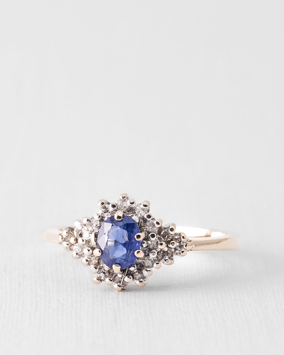 Lina | Vintage Sapphire and Diamond Cluster Ring