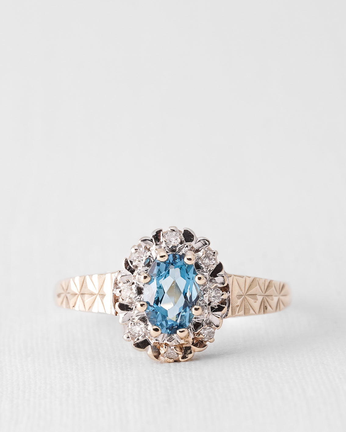 Novalie | Vintage Topaz and Diamond Solitaire Ring