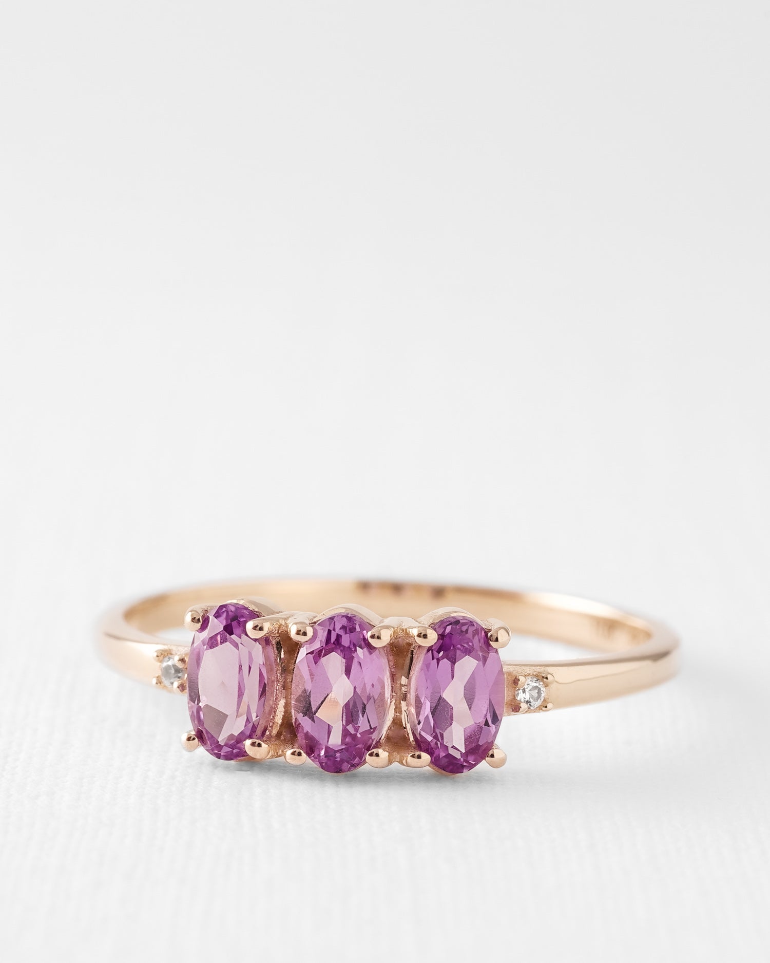 Julie | Triple Amethist & Diamant Ring