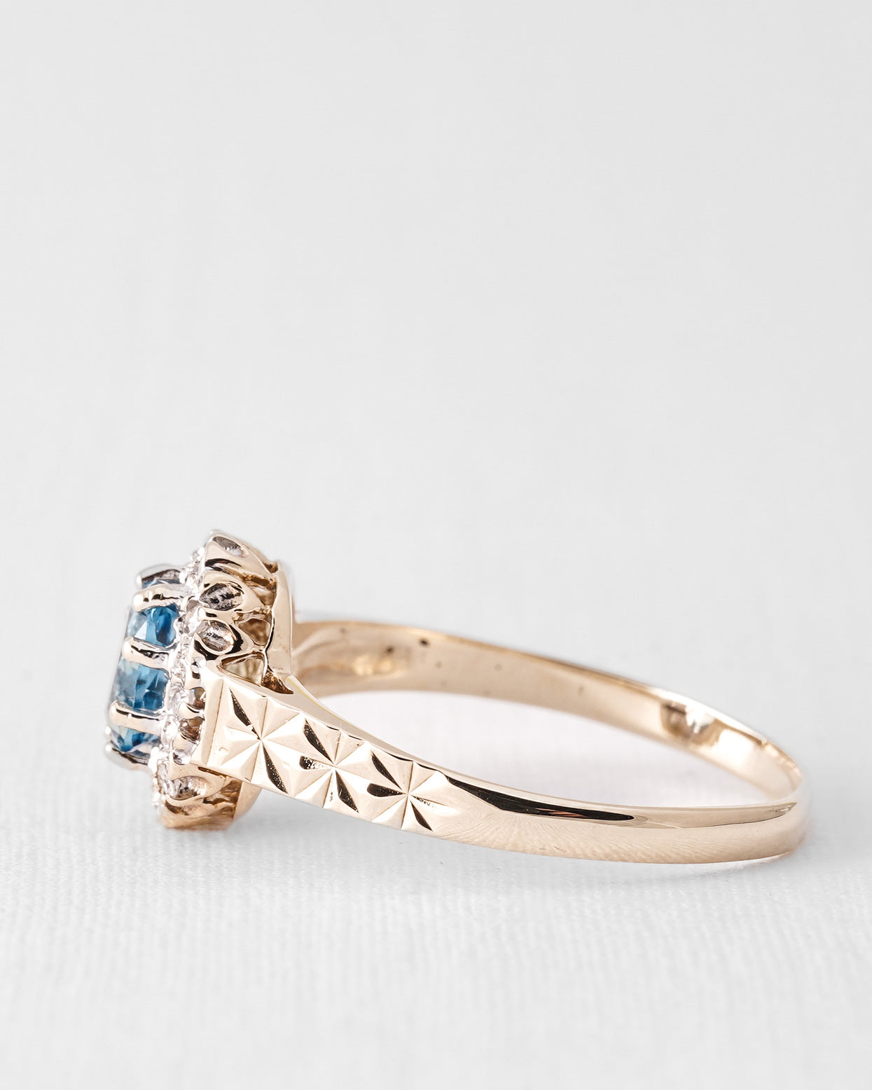 Novalie | Vintage Topaz and Diamond Solitaire Ring