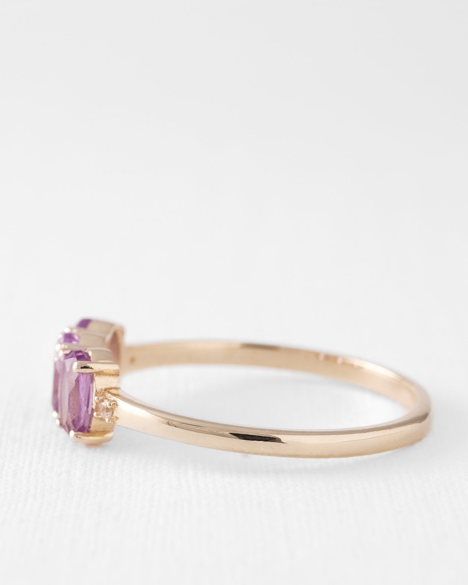 Julie | Triple Amethist & Diamant Ring