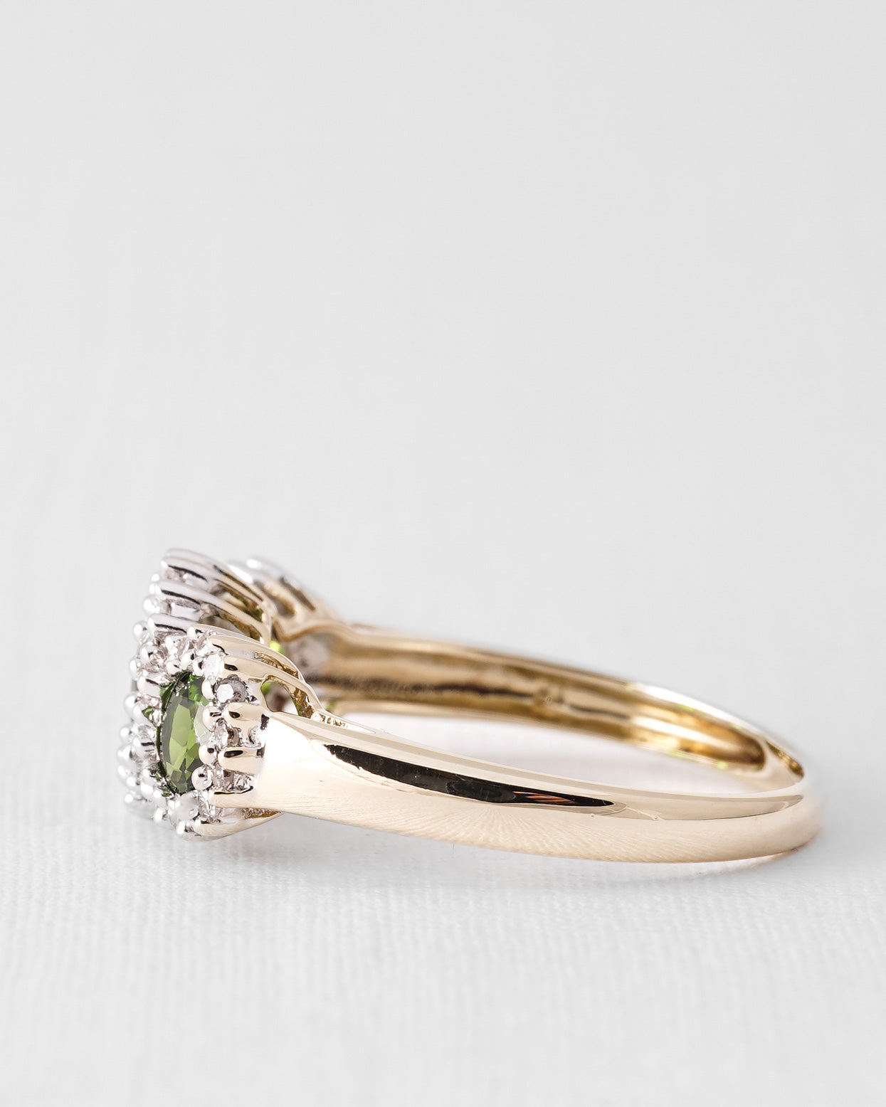 Lirany | Vintage Diopsiet en Diamant Three-Stone Ring