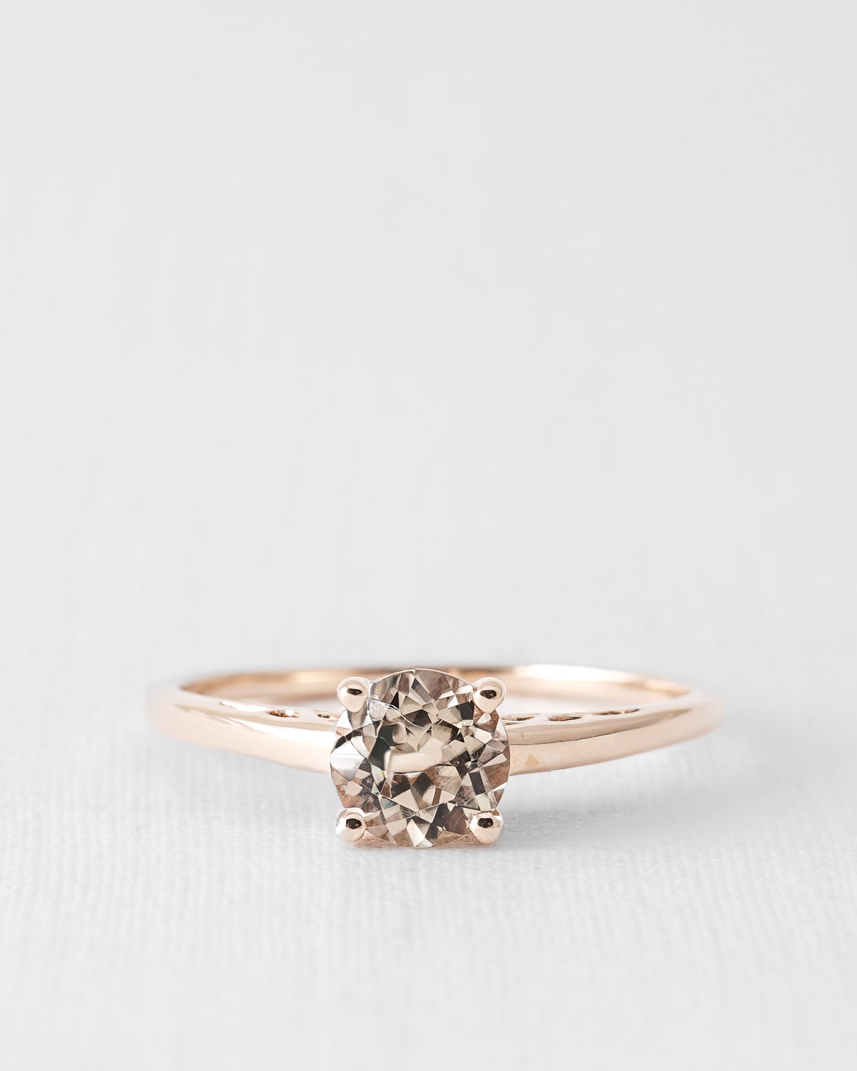 Sylven | Vintage Kwarts Solitaire en Diamant Details Ring
