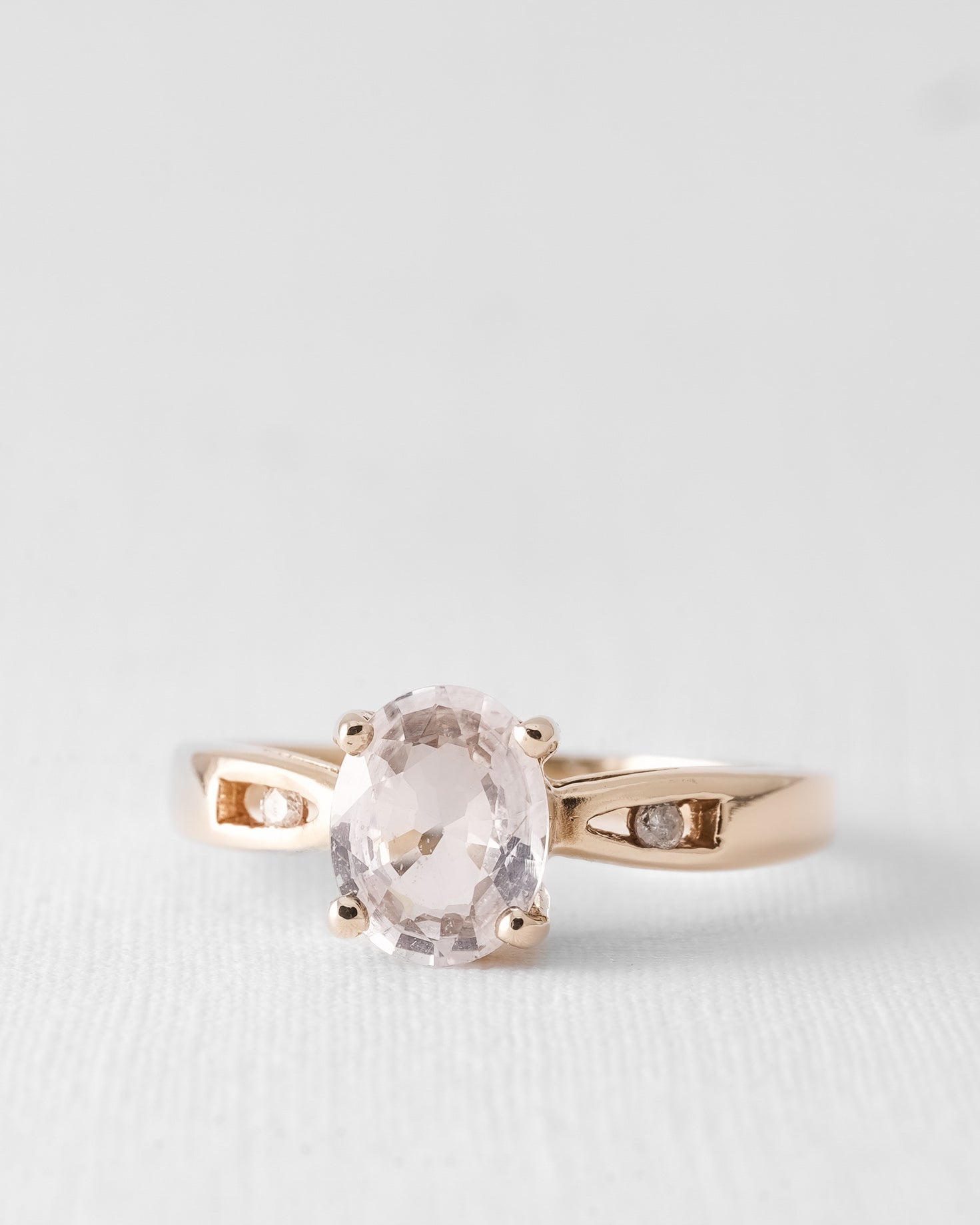 (05-03) Noéline | Vintage Aquamarijn & Diamant Ring - Menina Amsterdam