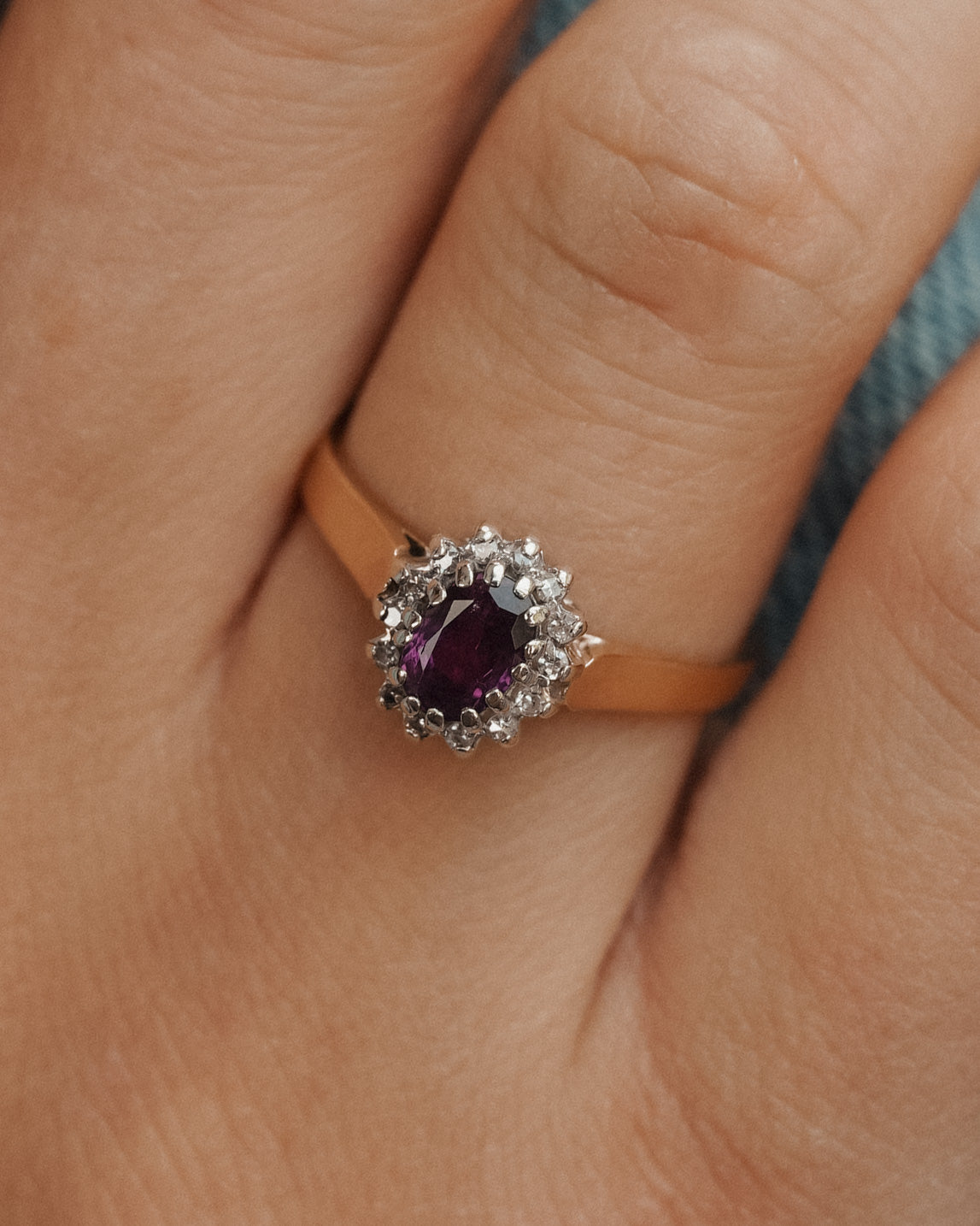 Rosalinde | Vintage Robijn & Diamant Cluster Ring