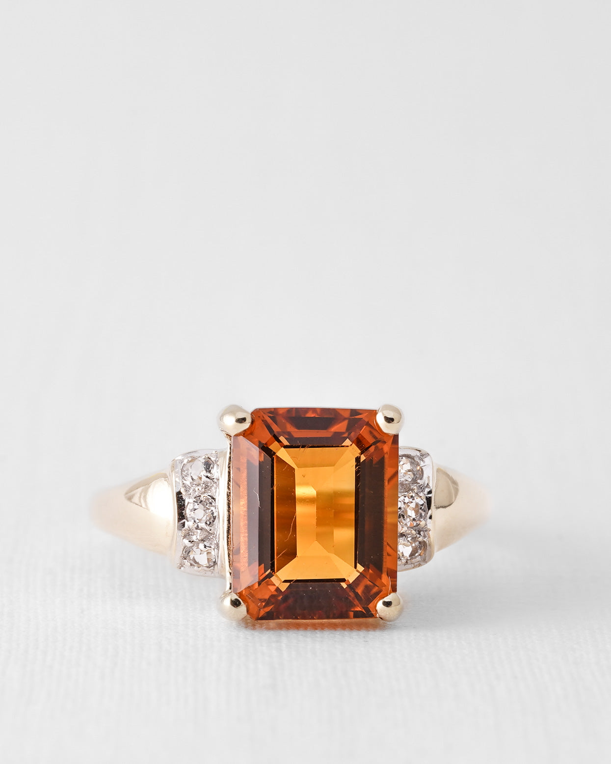 Calis | Vintage Citrine and White Sapphire Ring