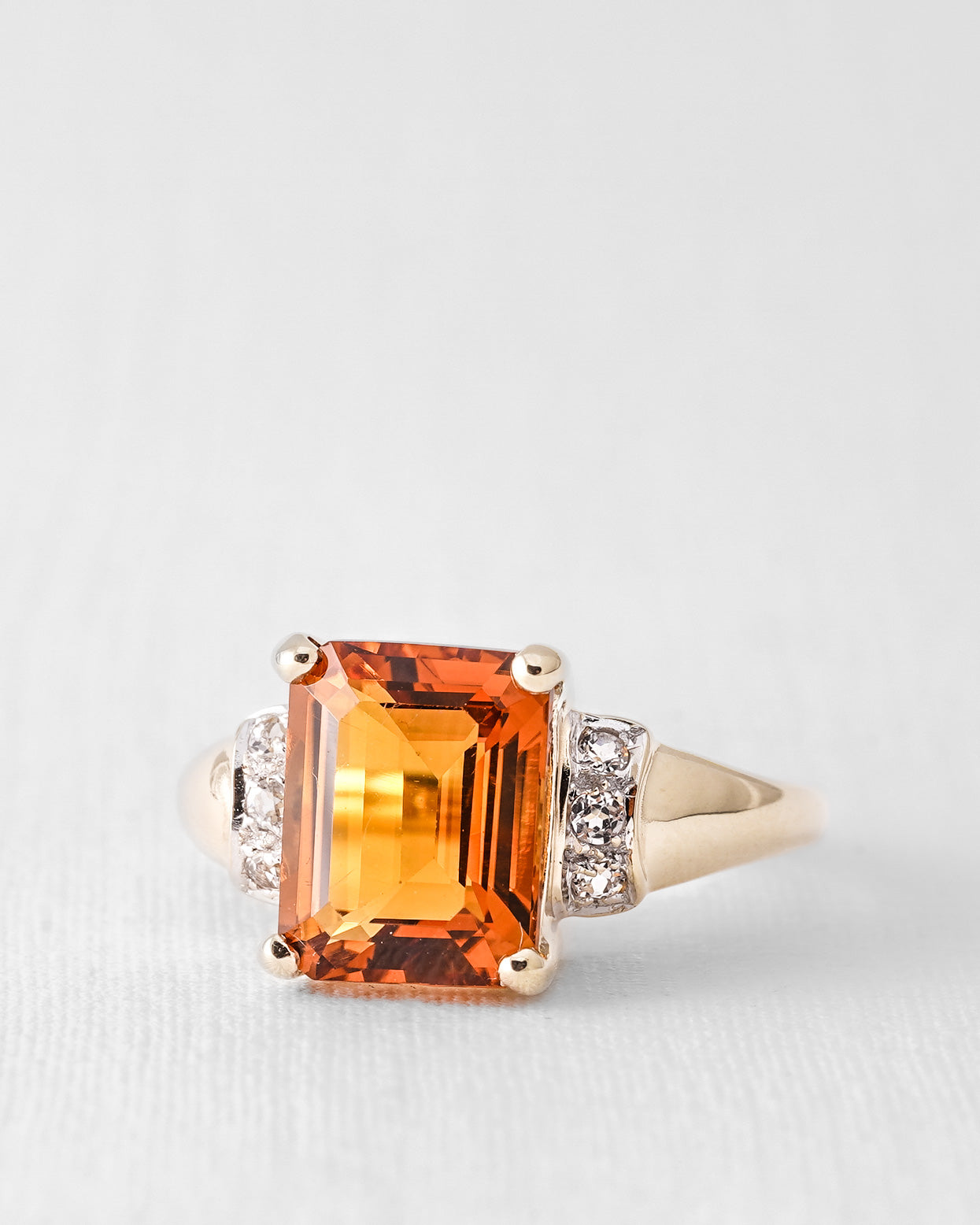 Calis | Vintage Citrine and White Sapphire Ring