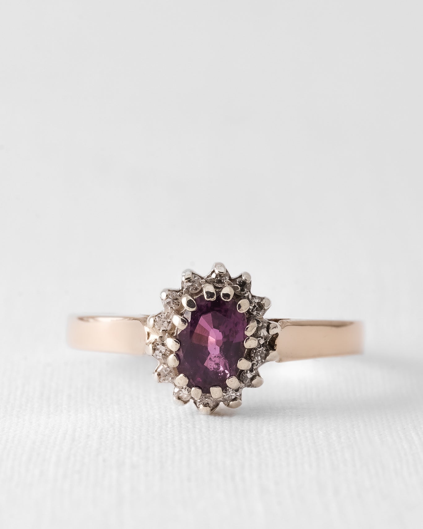 Rosalinde | Vintage Robijn & Diamant Cluster Ring