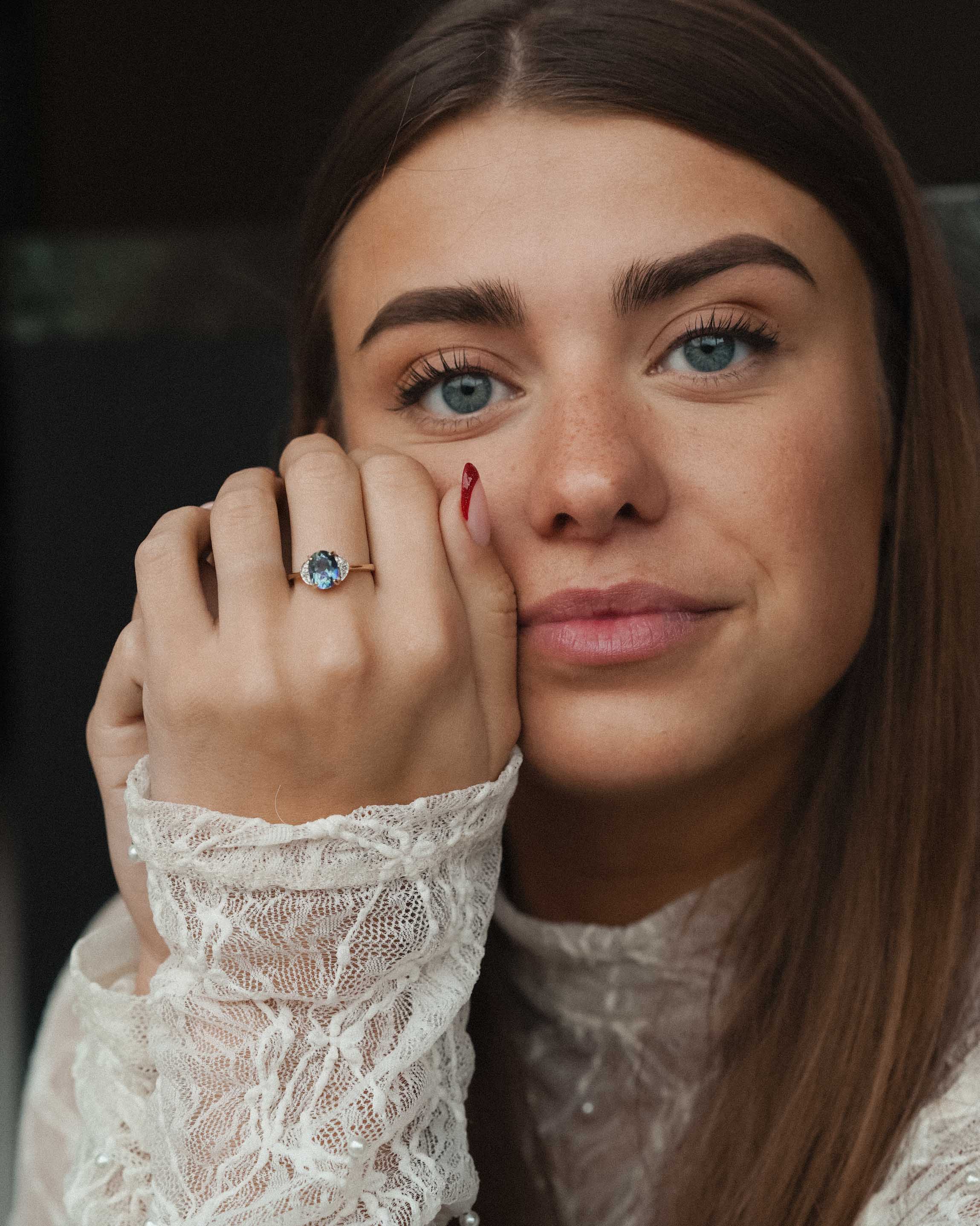 Lumi | Vintage Mystic Topaz and Diamond Solitaire Ring