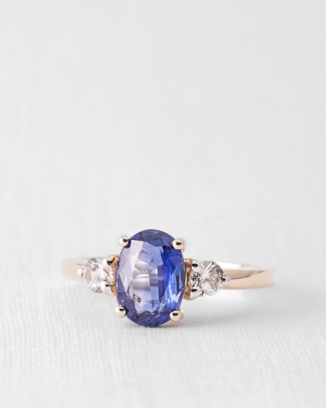 Kyra | Vintage Kyanite and White Sapphire Solitaire Ring