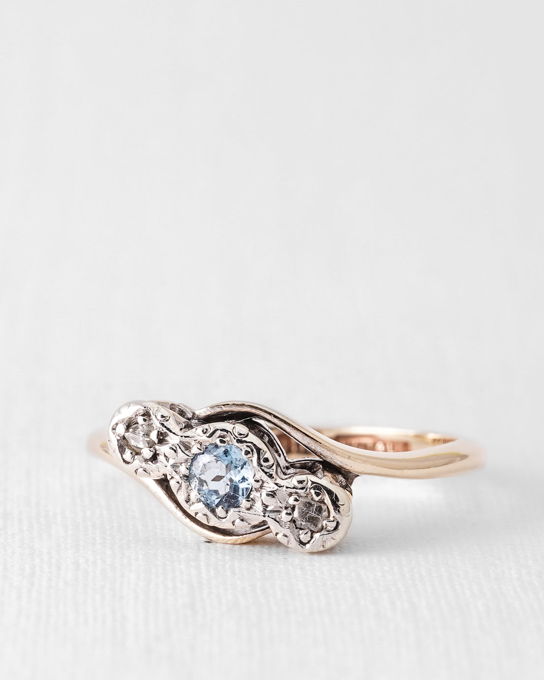 Talyssa | Vintage Topaz and Diamond Solitaire Ring