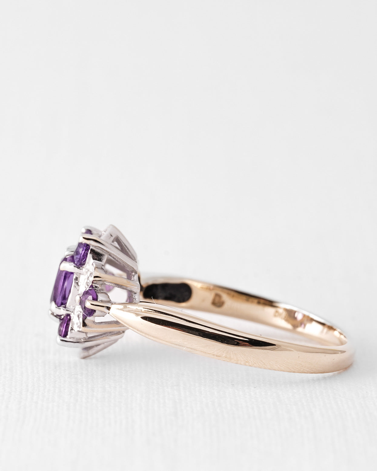 Marenne | Vintage Amethyst and Diamond Cluster Ring