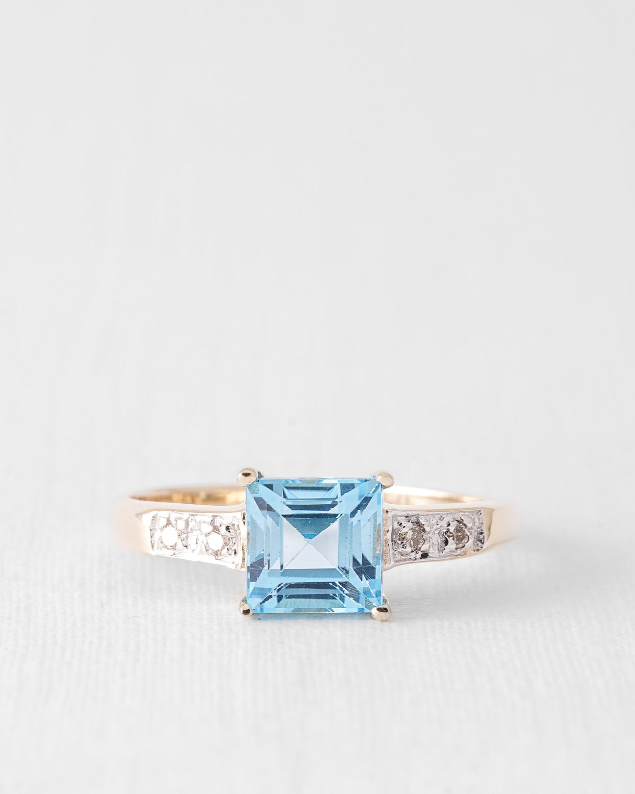 Cyra | Vintage Topaz and Diamond Ring